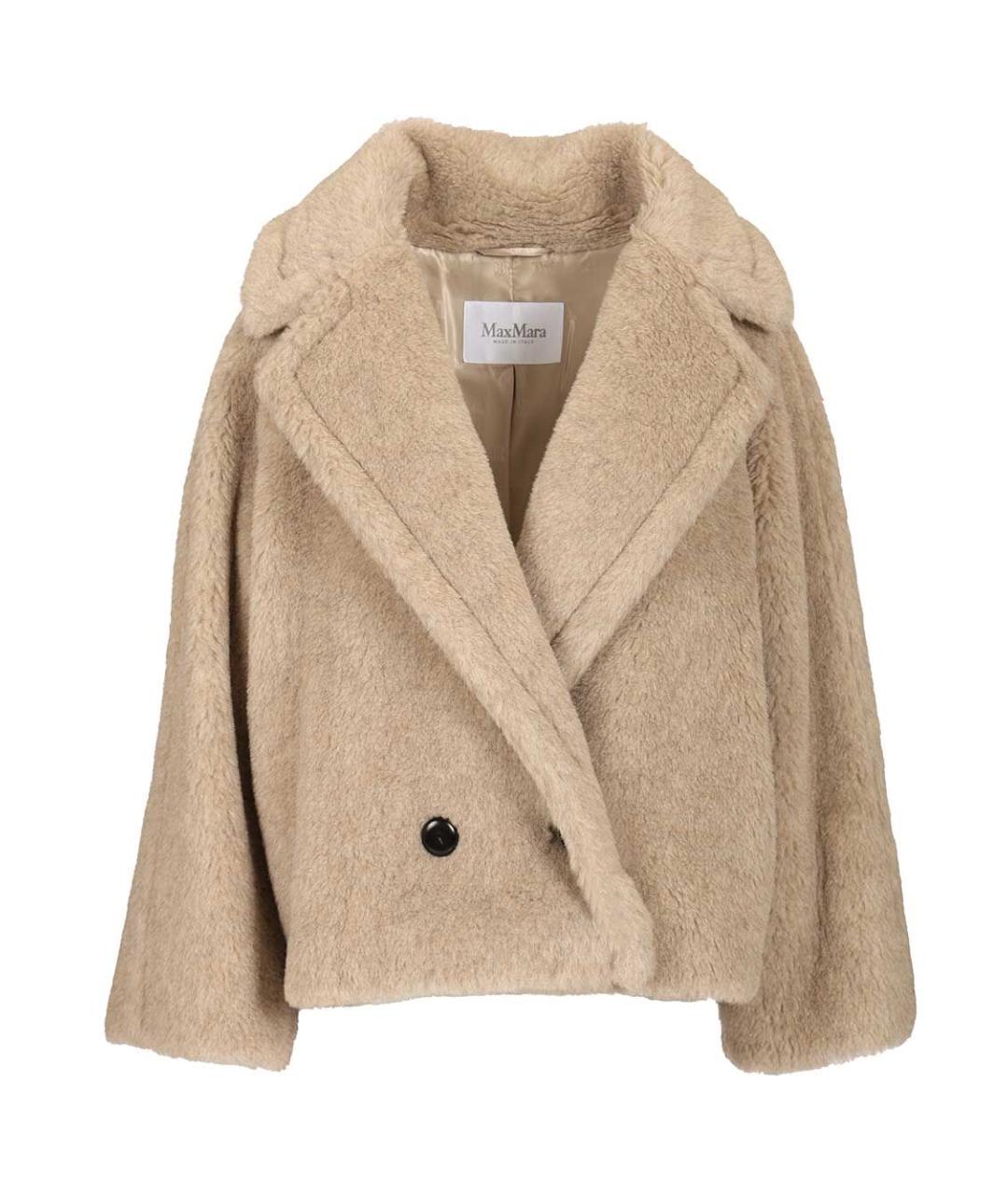 MAX MARA Бежевая меховая шуба, фото 1