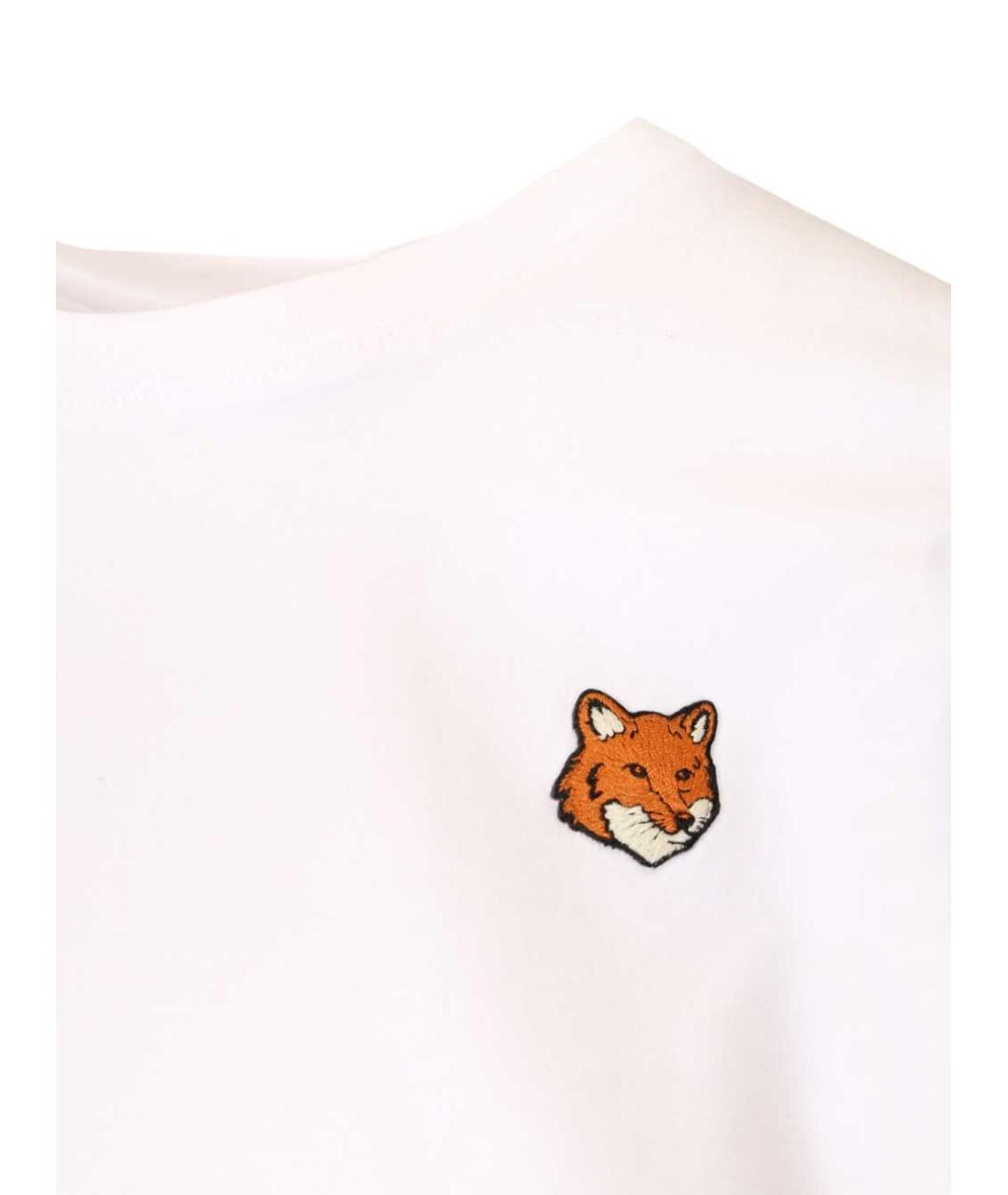 MAISON KITSUNE Белая хлопковая футболка, фото 3