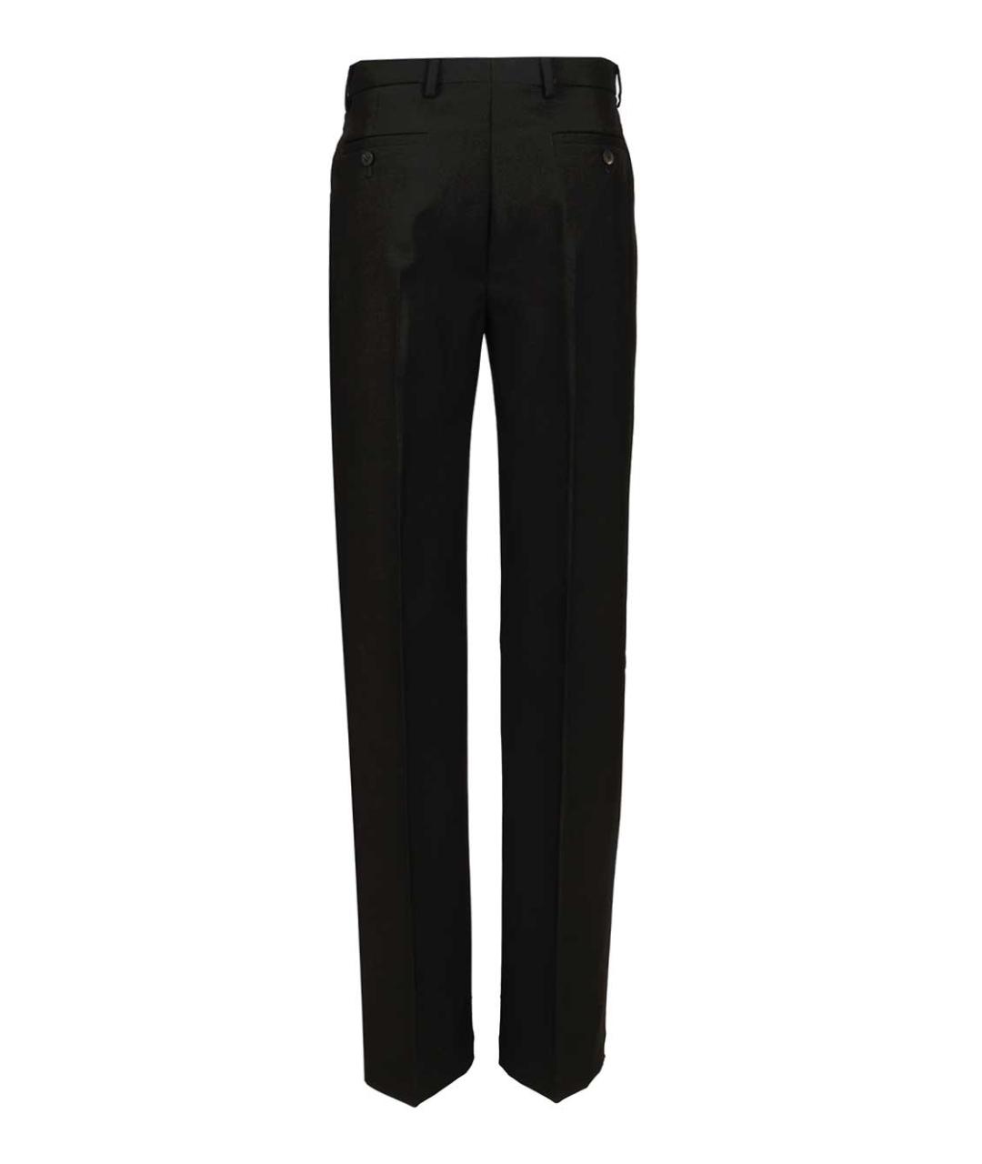 RICK OWENS Черные шерстяные прямые брюки, фото 2