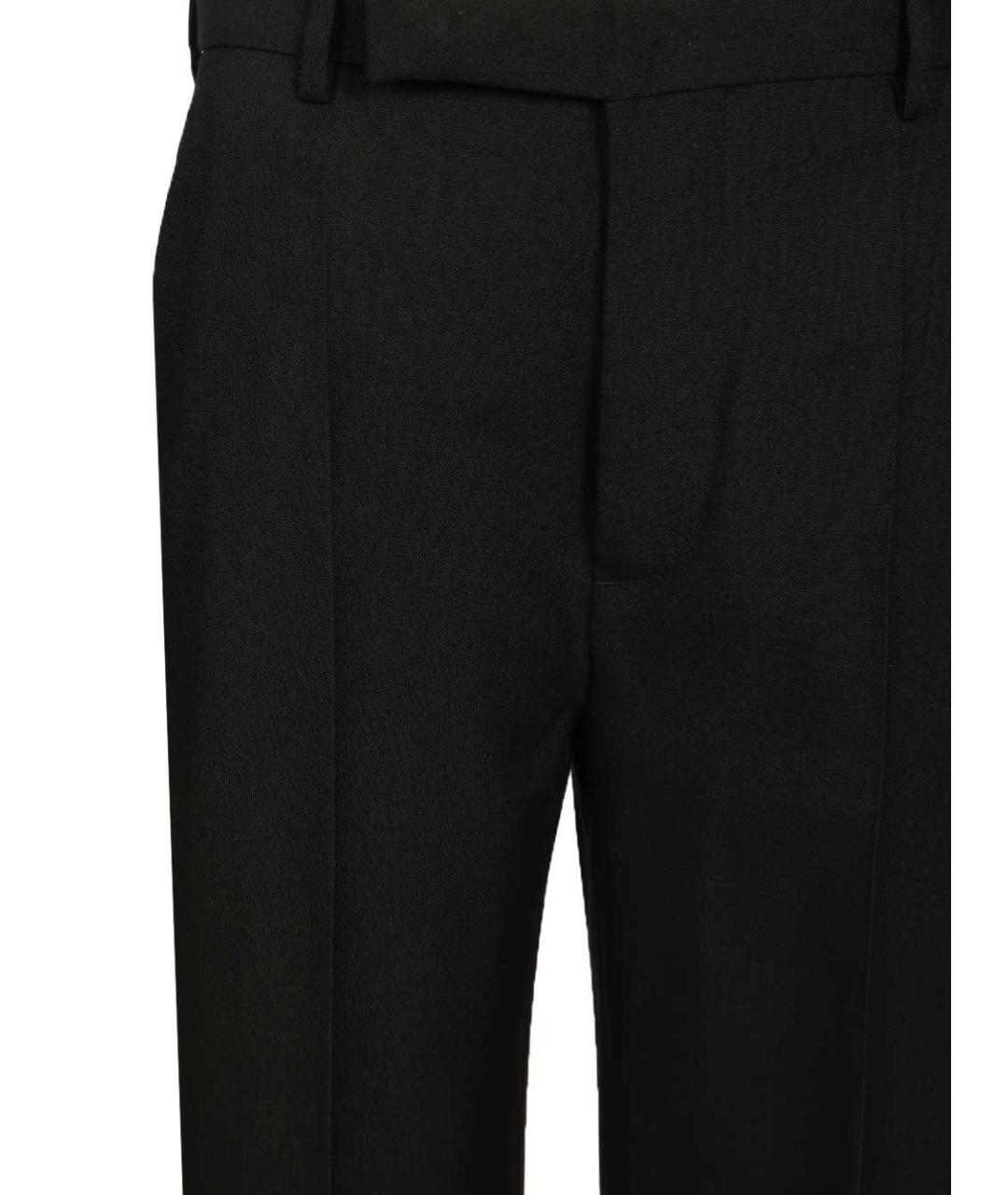 RICK OWENS Черные шерстяные прямые брюки, фото 4