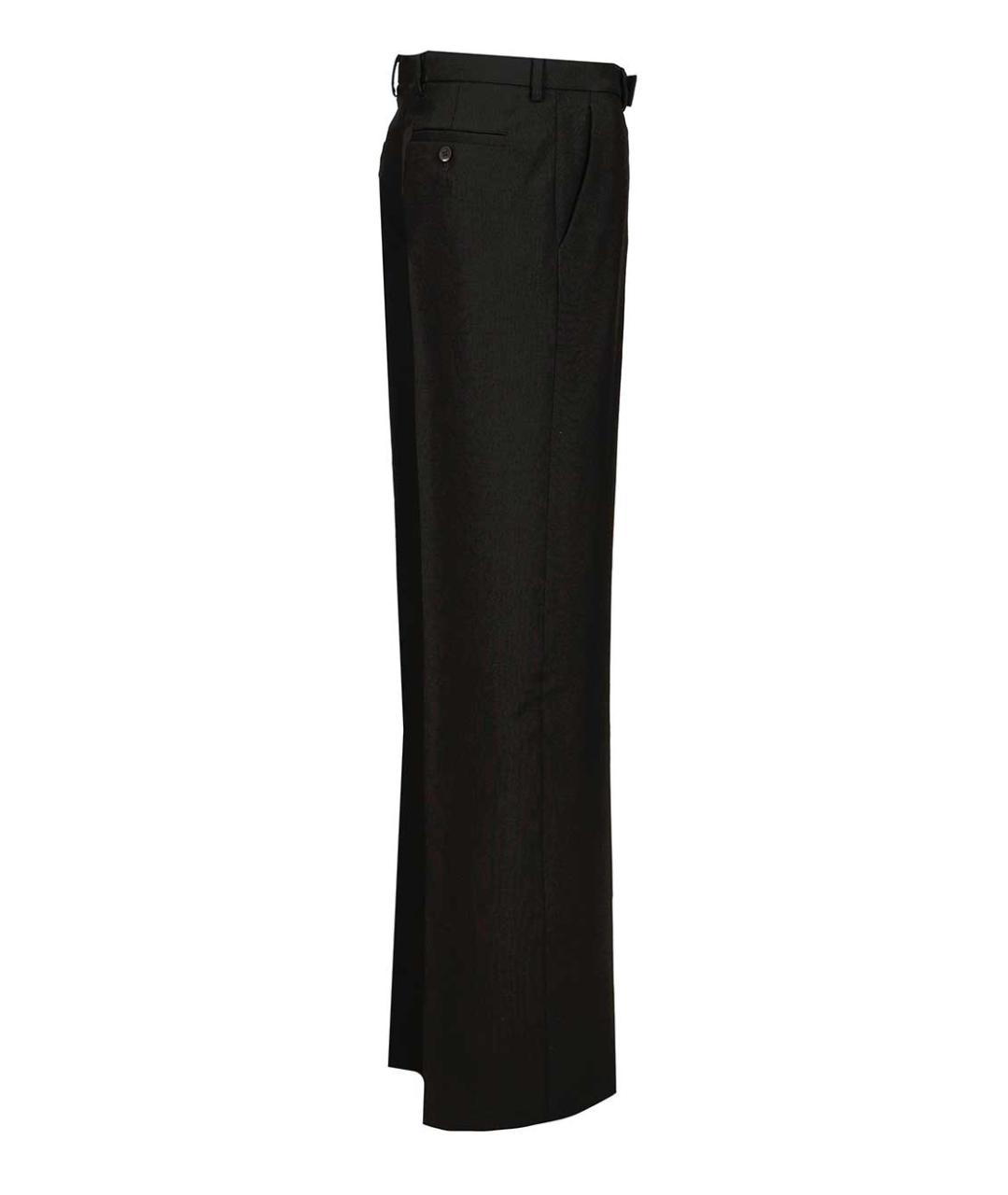 RICK OWENS Черные шерстяные прямые брюки, фото 3