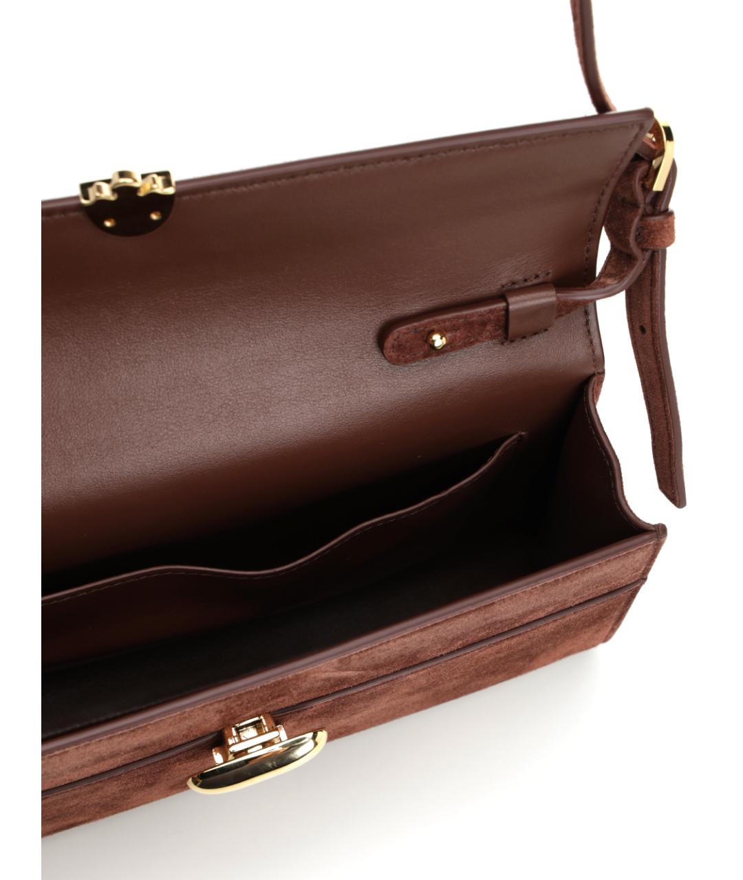 Savette Коричневая замшевая сумка через плечо, фото 4