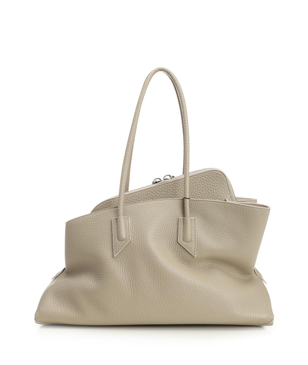 THE ATTICO Бежевая кожаная сумка тоут, фото 3