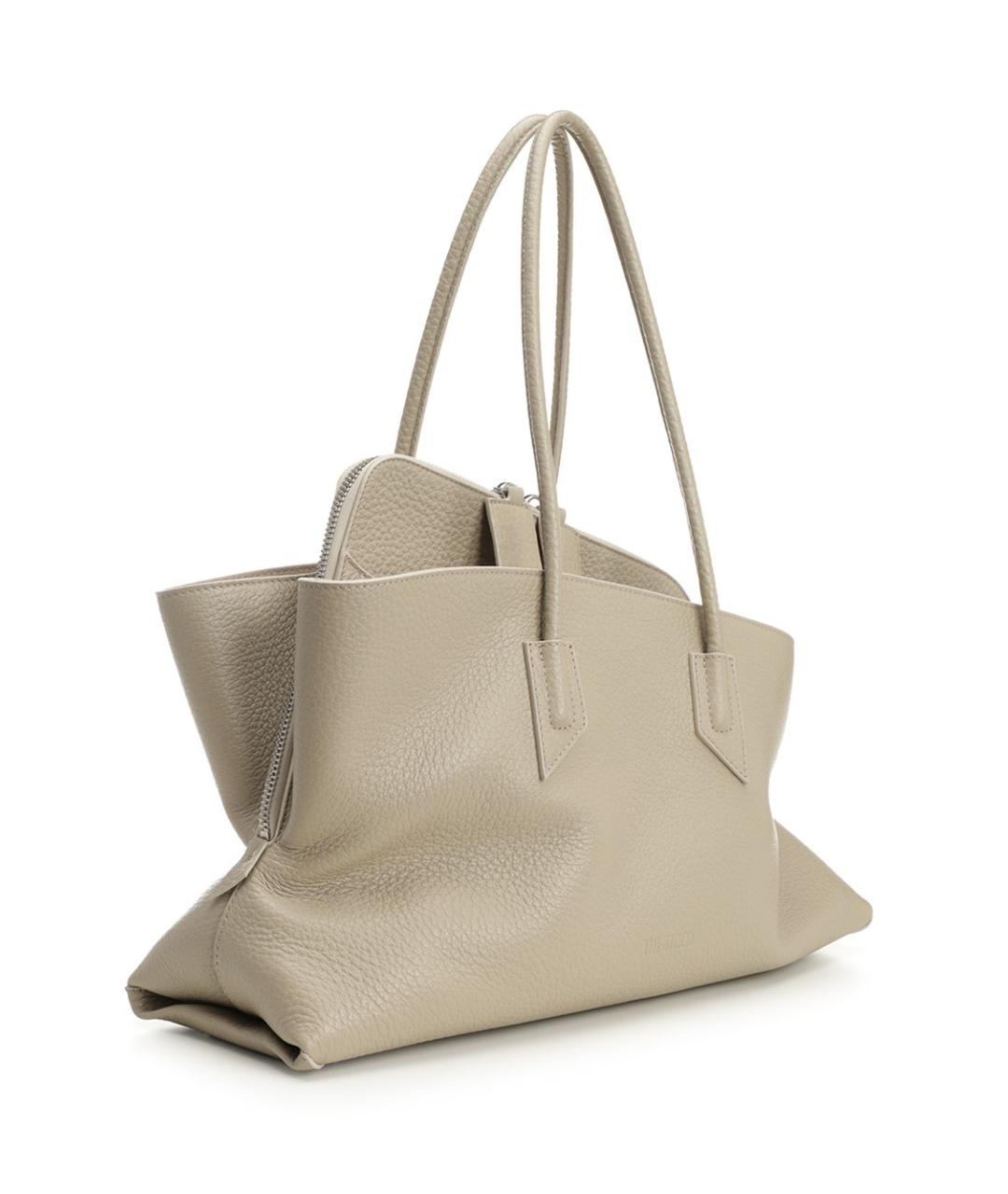 THE ATTICO Бежевая кожаная сумка тоут, фото 2