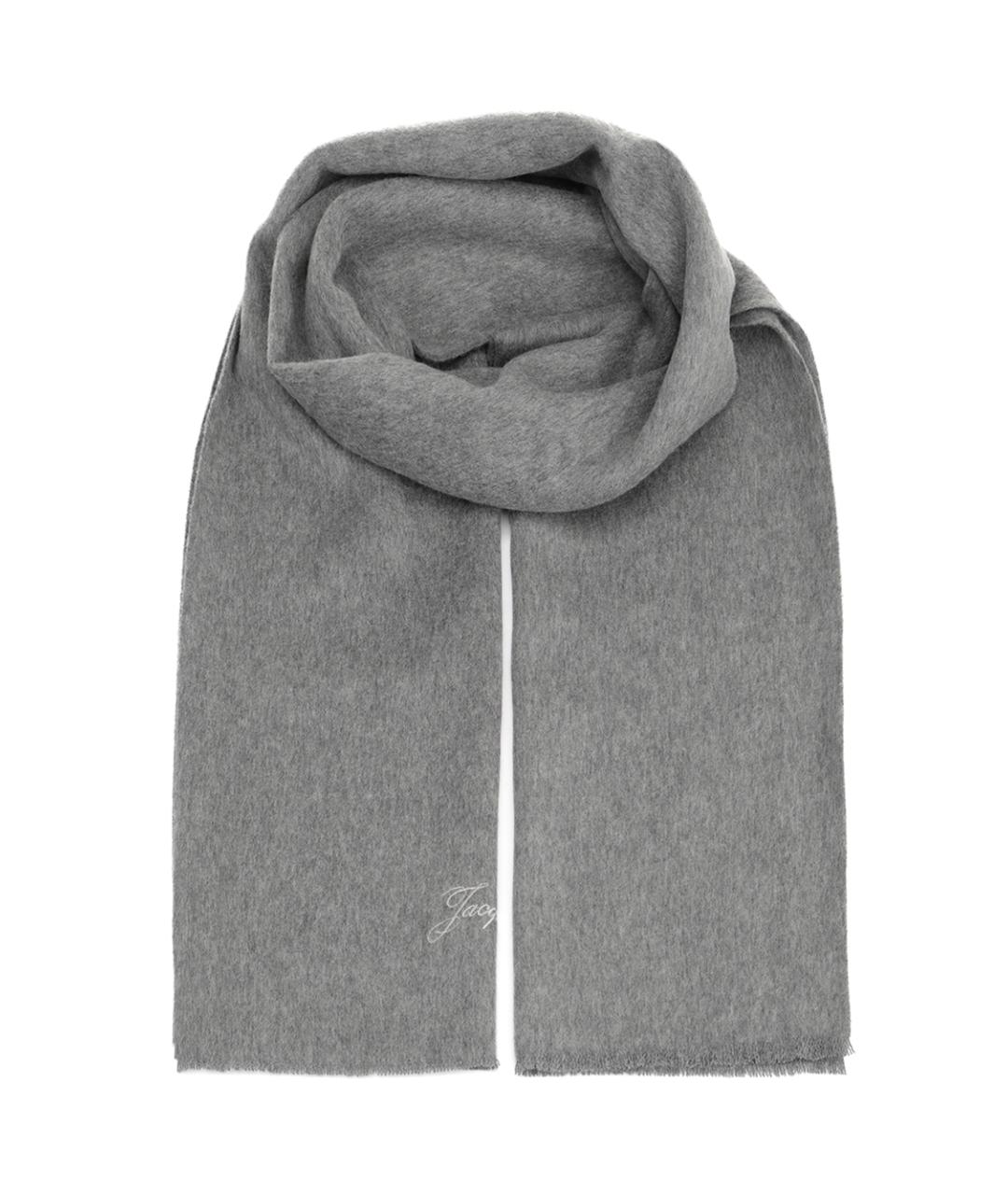 JACQUEMUS Серый шерстяной шарф, фото 1
