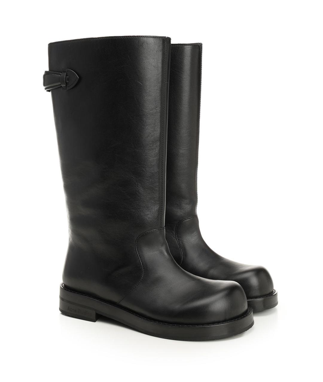 ACNE STUDIOS Черные кожаные сапоги, фото 2