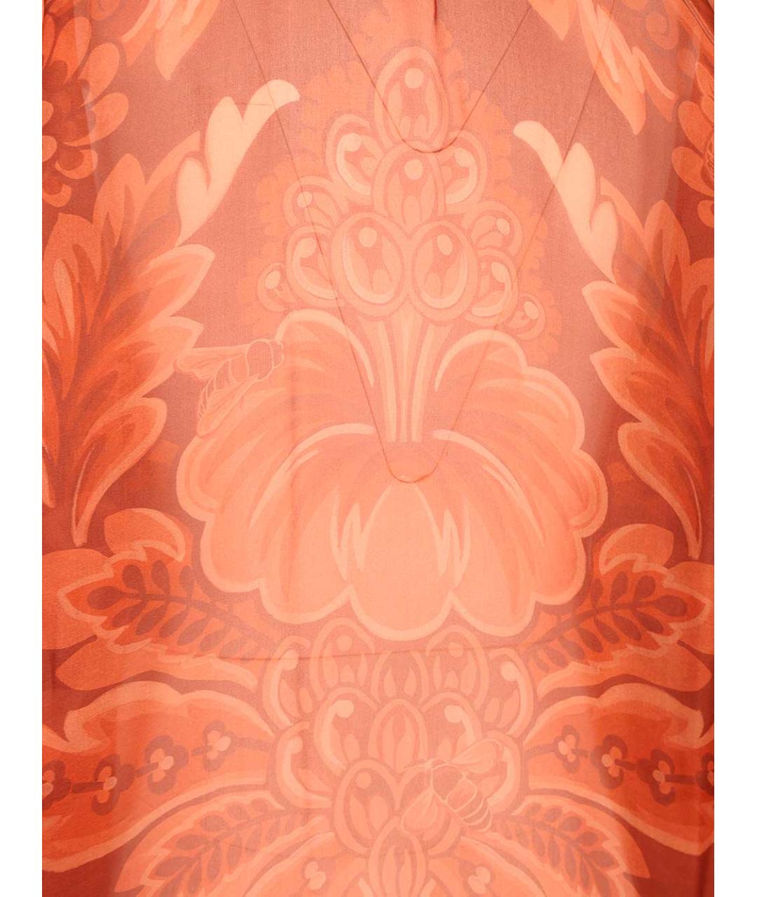 ETRO Оранжевая шелковая рубашка, фото 5