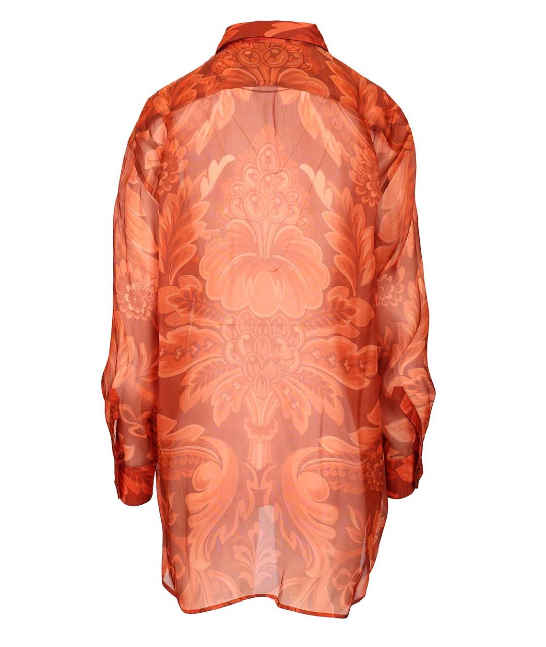 ETRO Оранжевая шелковая рубашка, фото 2