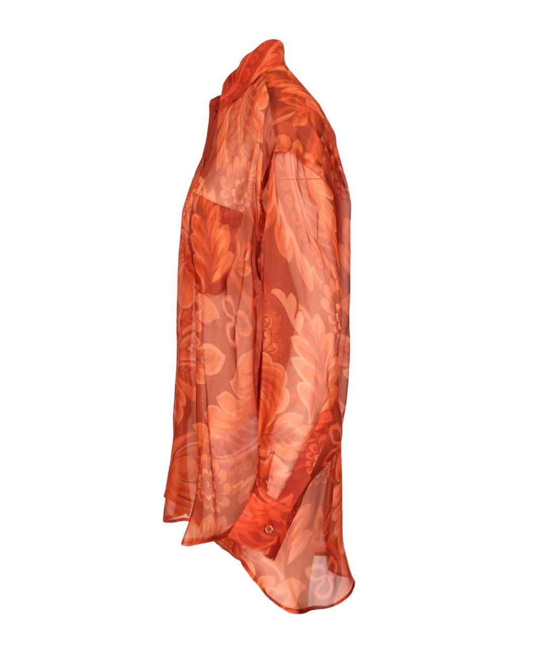 ETRO Оранжевая шелковая рубашка, фото 3