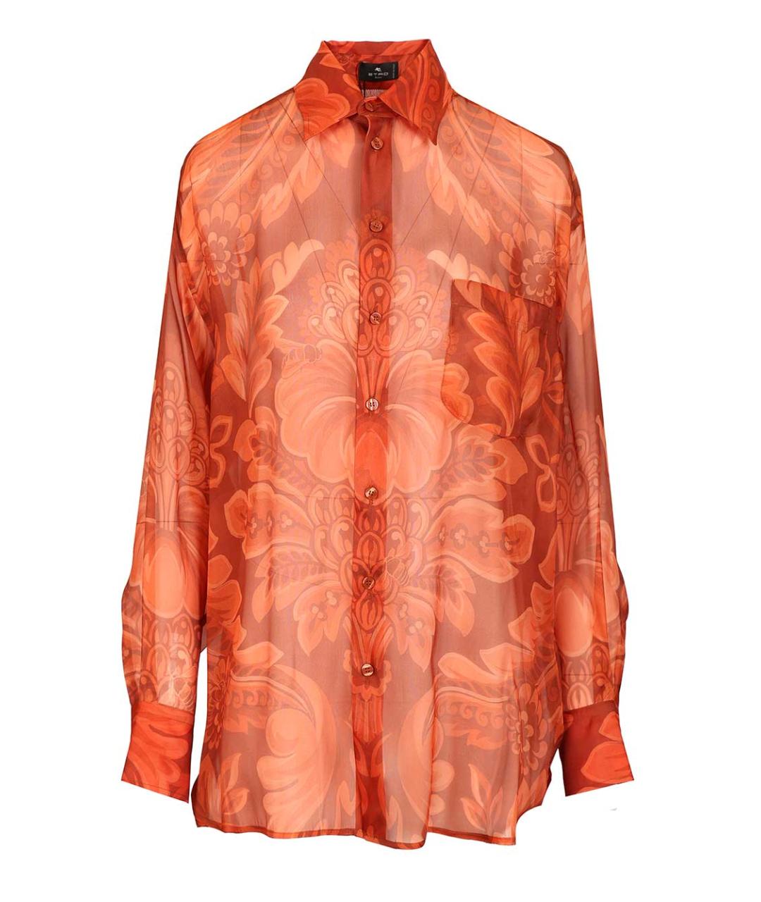 ETRO Оранжевая шелковая рубашка, фото 1