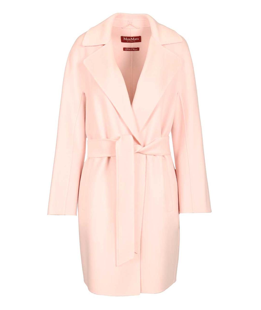 MAX MARA STUDIO Розовое шерстяное пальто, фото 1
