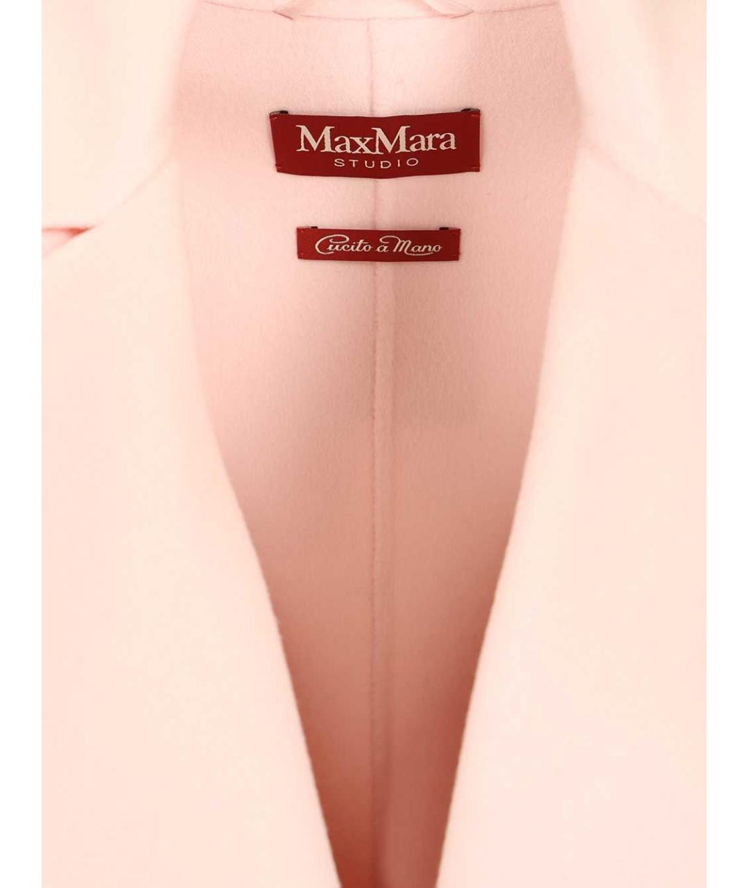 MAX MARA STUDIO Розовое шерстяное пальто, фото 4