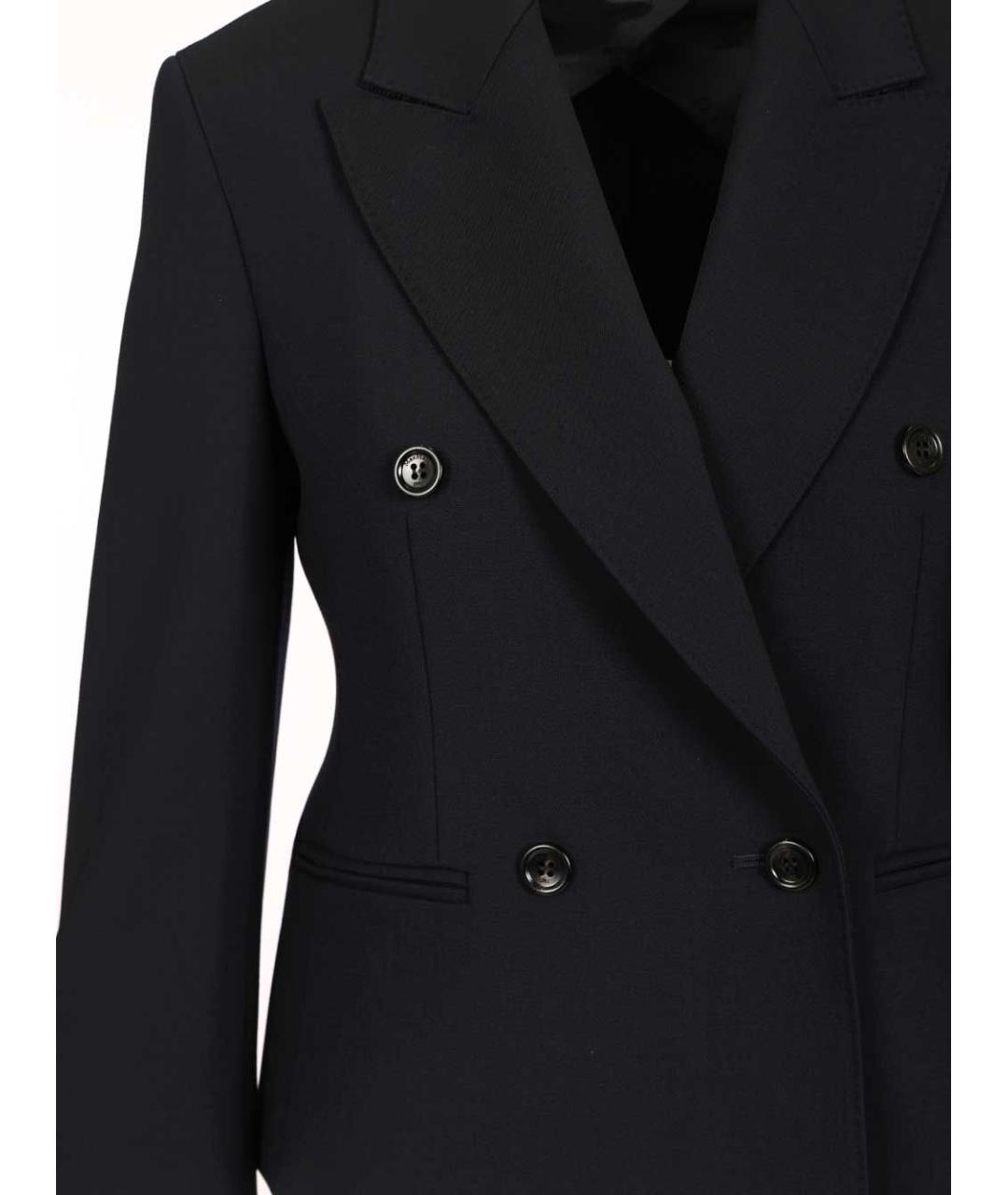 MAX MARA Темно-синий шерстяной жакет/пиджак, фото 4