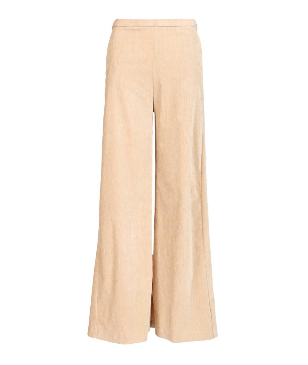 FORTE FORTE Бежевые полиэстеровые брюки широкие, фото 1