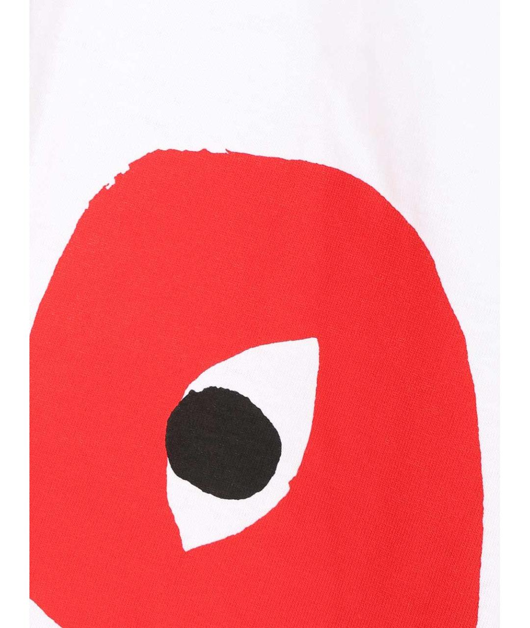 COMME DES GARÇONS PLAY Красная хлопковая футболка, фото 3