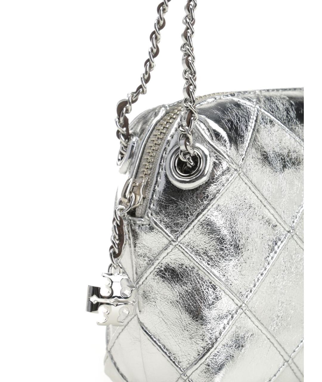 TORY BURCH Серебряная кожаная сумка через плечо, фото 5