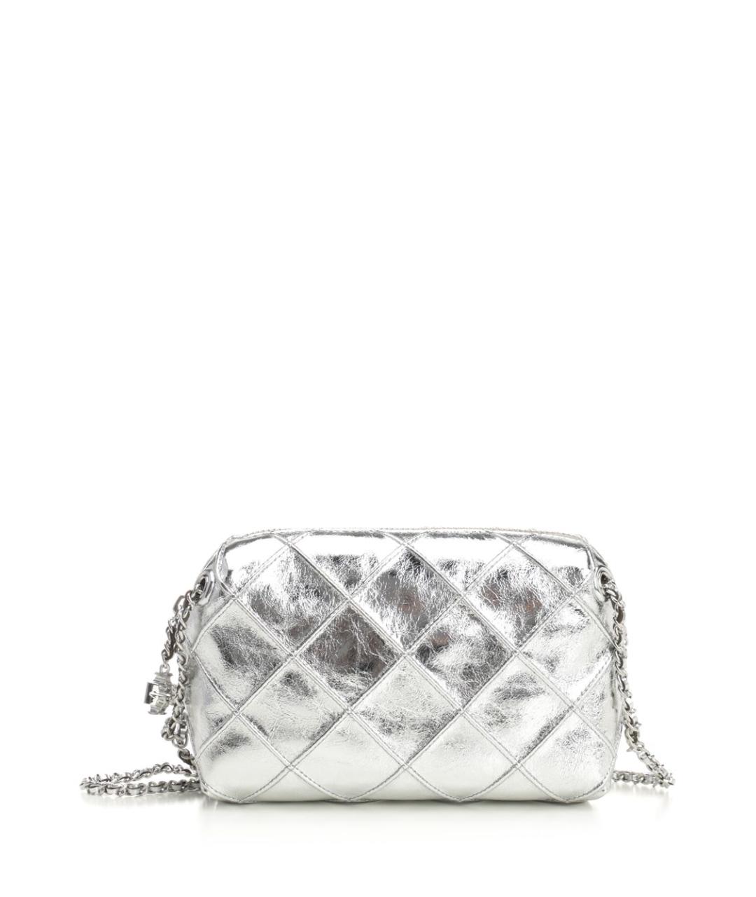 TORY BURCH Серебряная кожаная сумка через плечо, фото 1