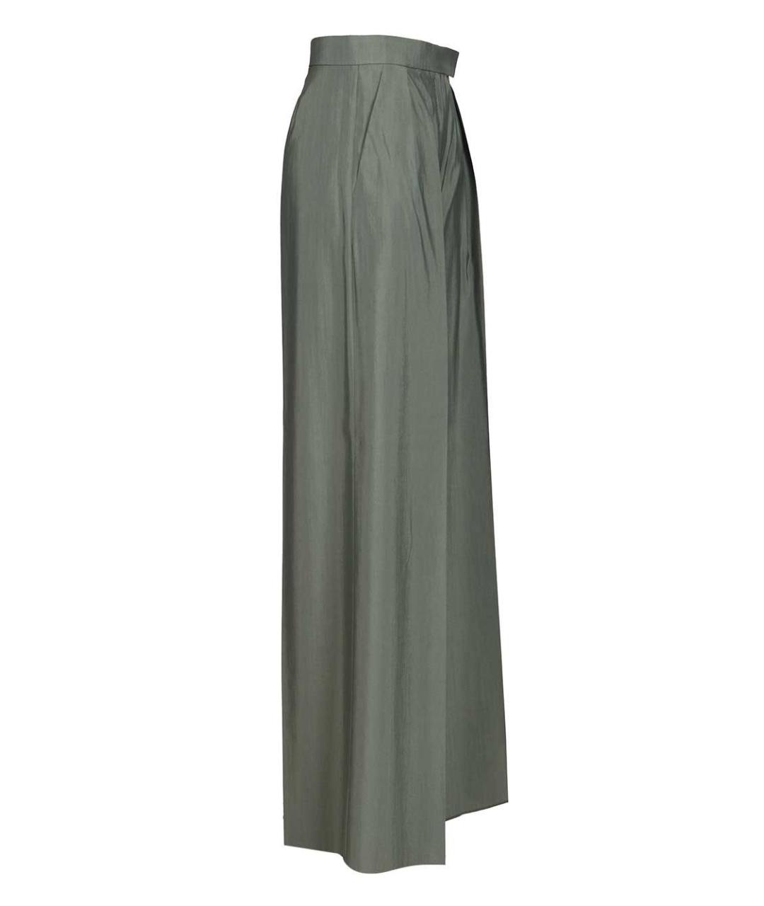 MAX MARA Зеленые шерстяные брюки широкие, фото 3