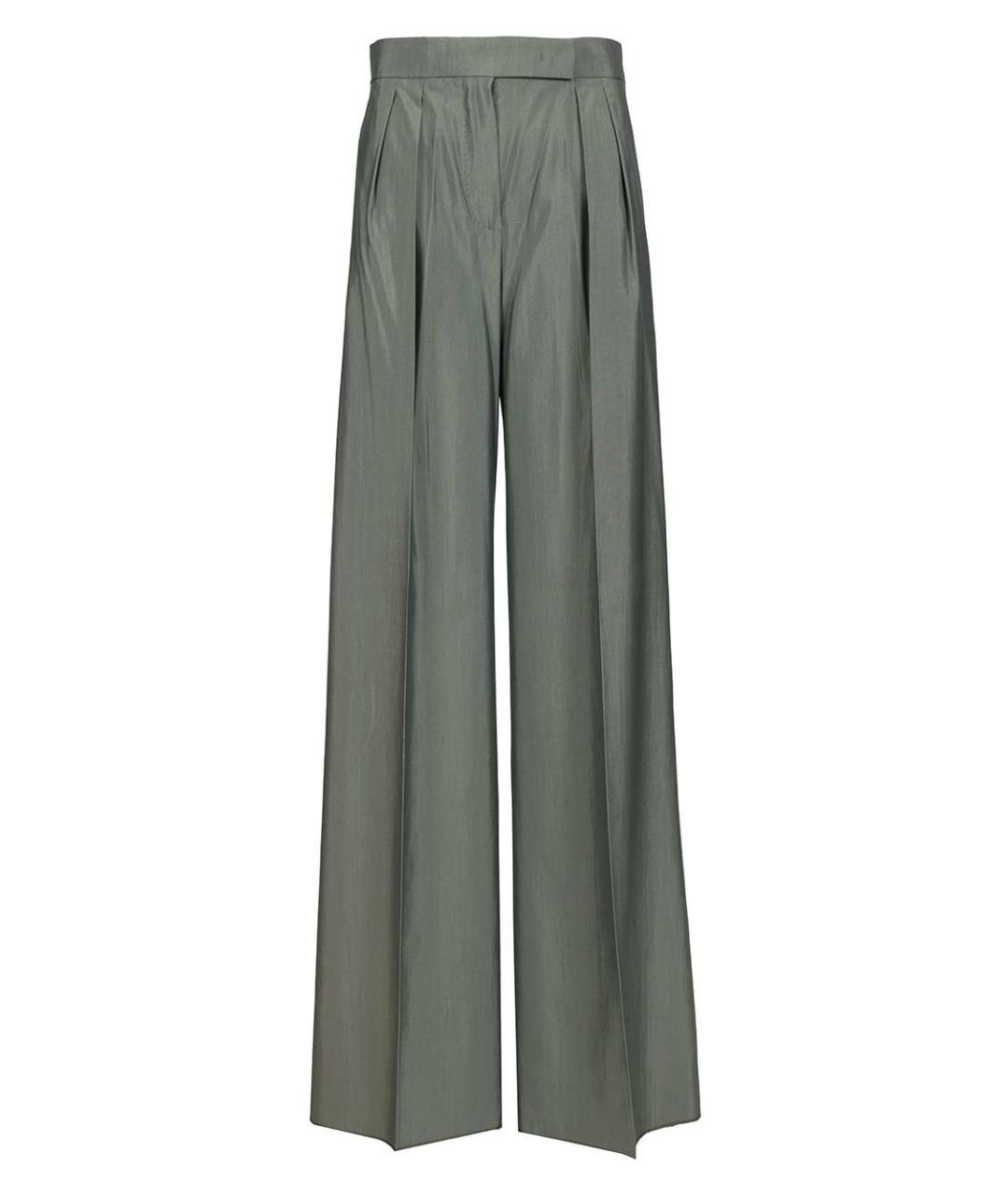 MAX MARA Зеленые шерстяные брюки широкие, фото 1