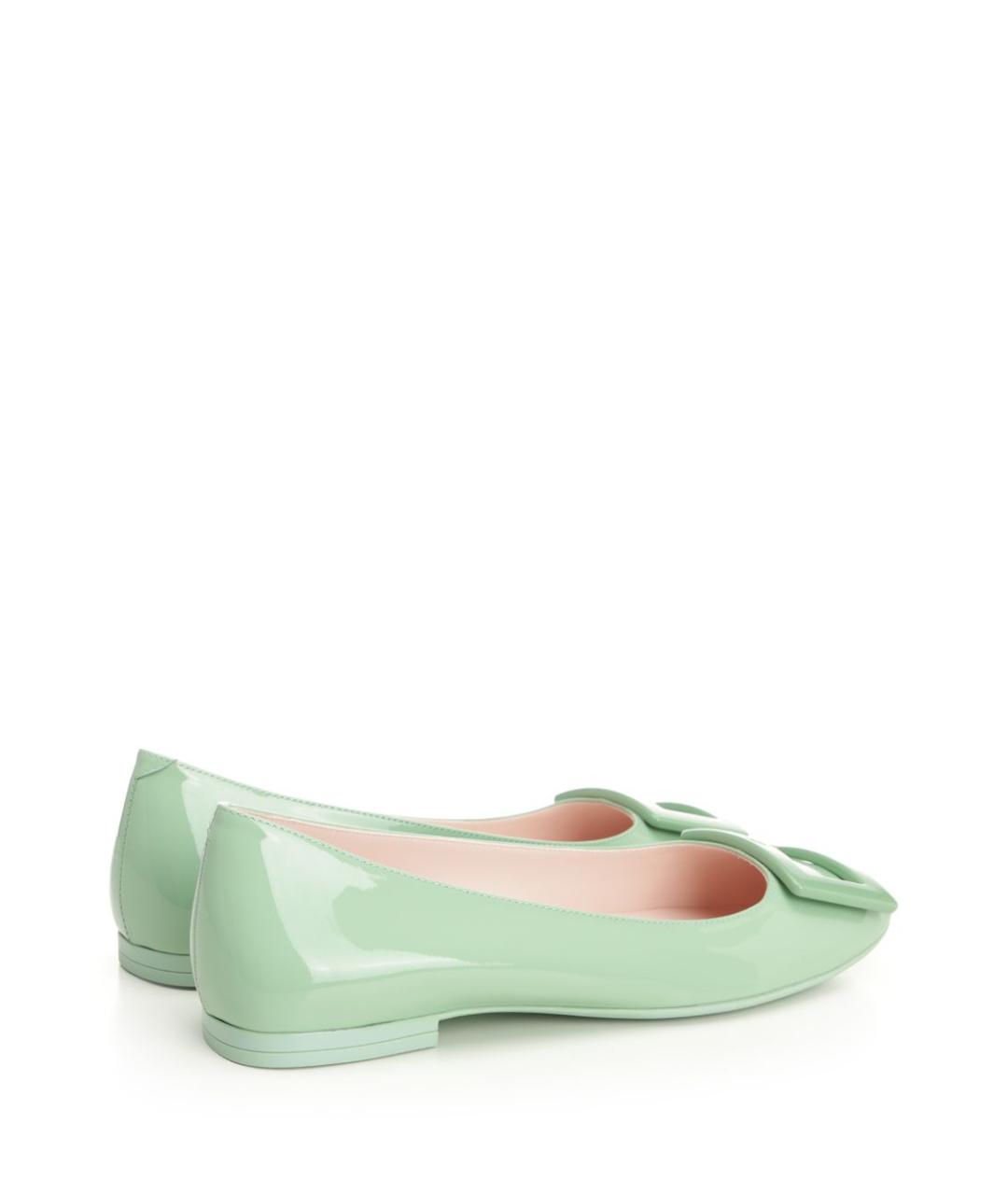 ROGER VIVIER Зеленые кожаные балетки, фото 3