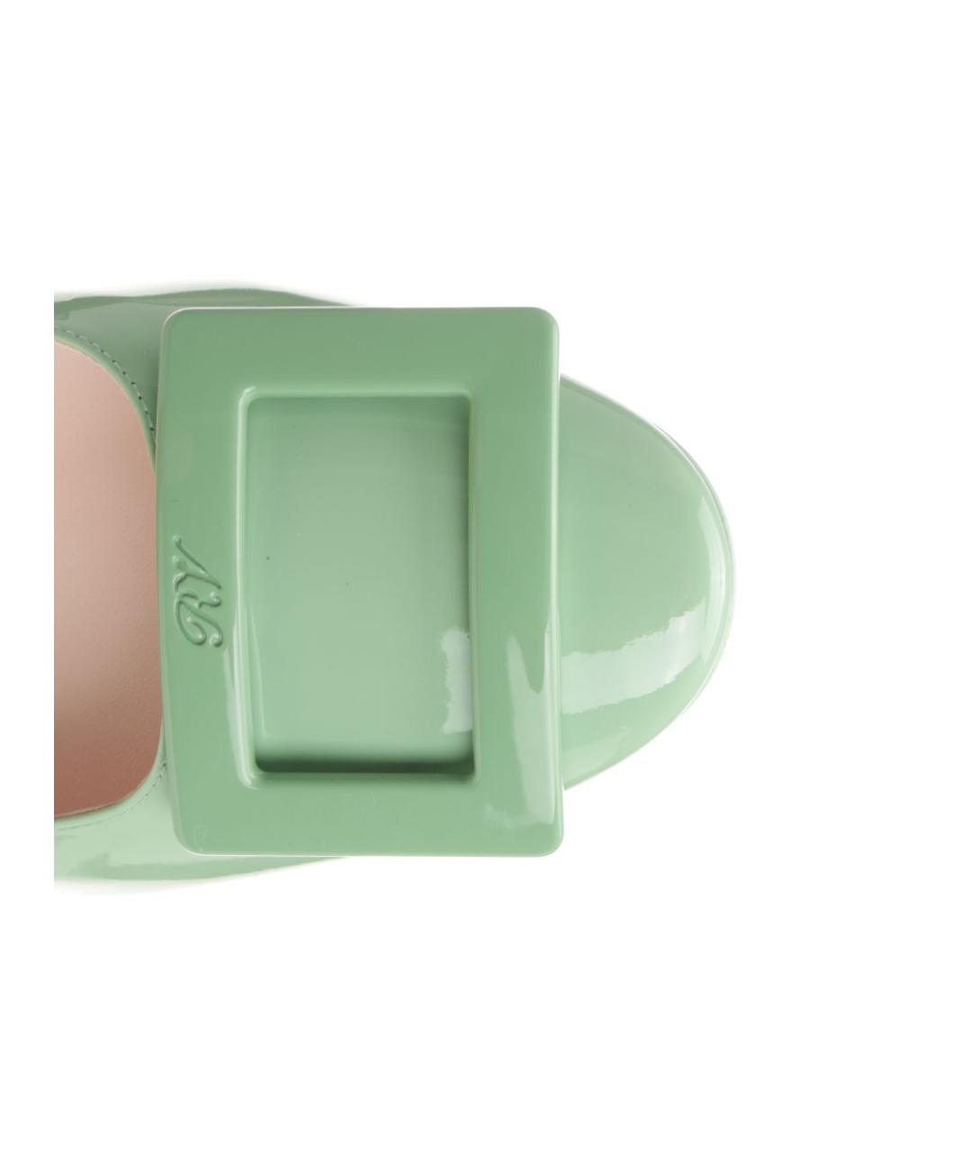 ROGER VIVIER Зеленые кожаные балетки, фото 4