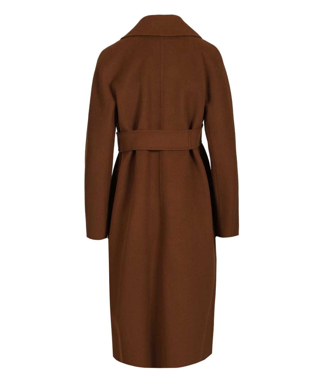 MAX MARA STUDIO Коричневое шерстяное пальто, фото 2
