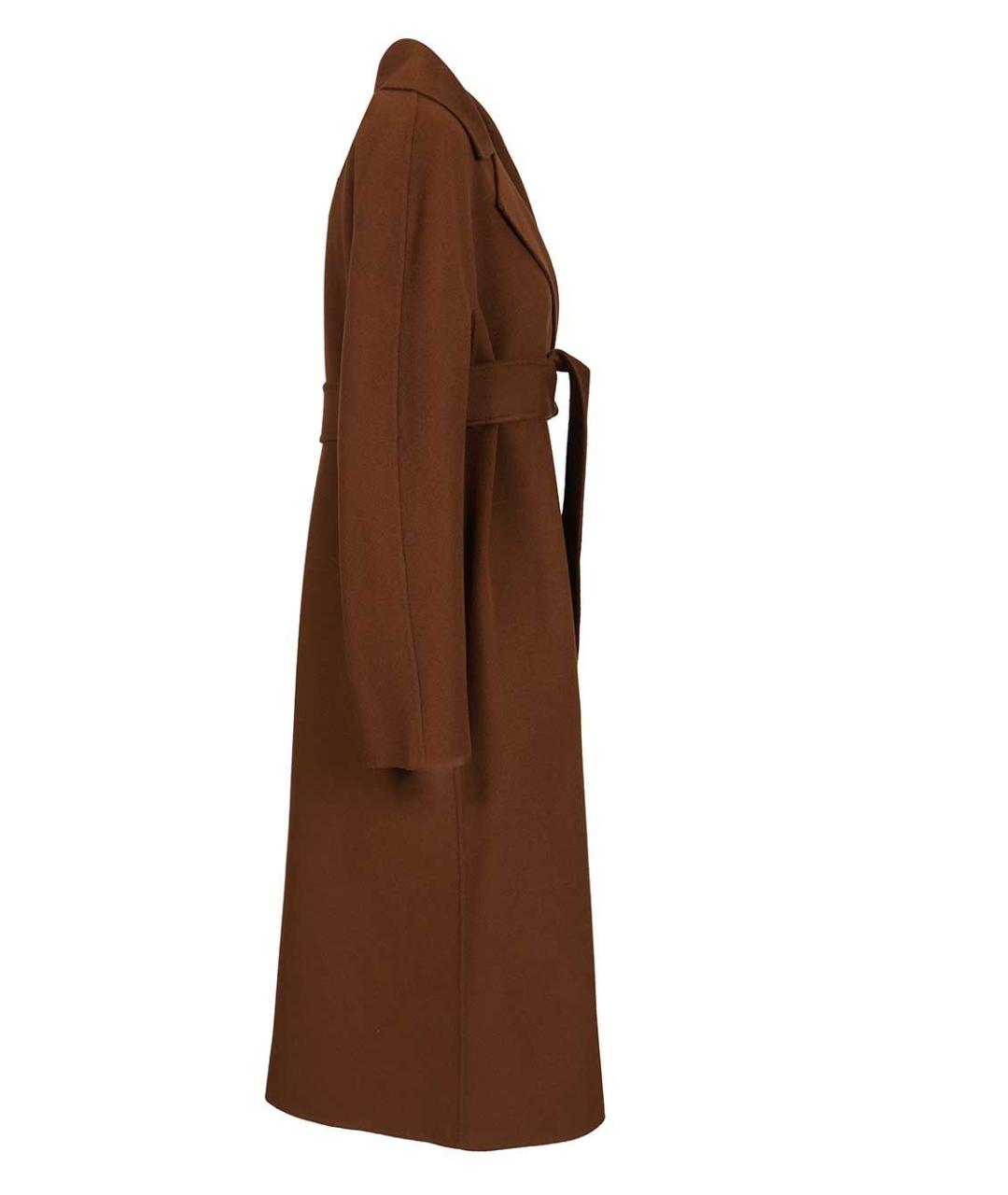 MAX MARA STUDIO Коричневое шерстяное пальто, фото 3