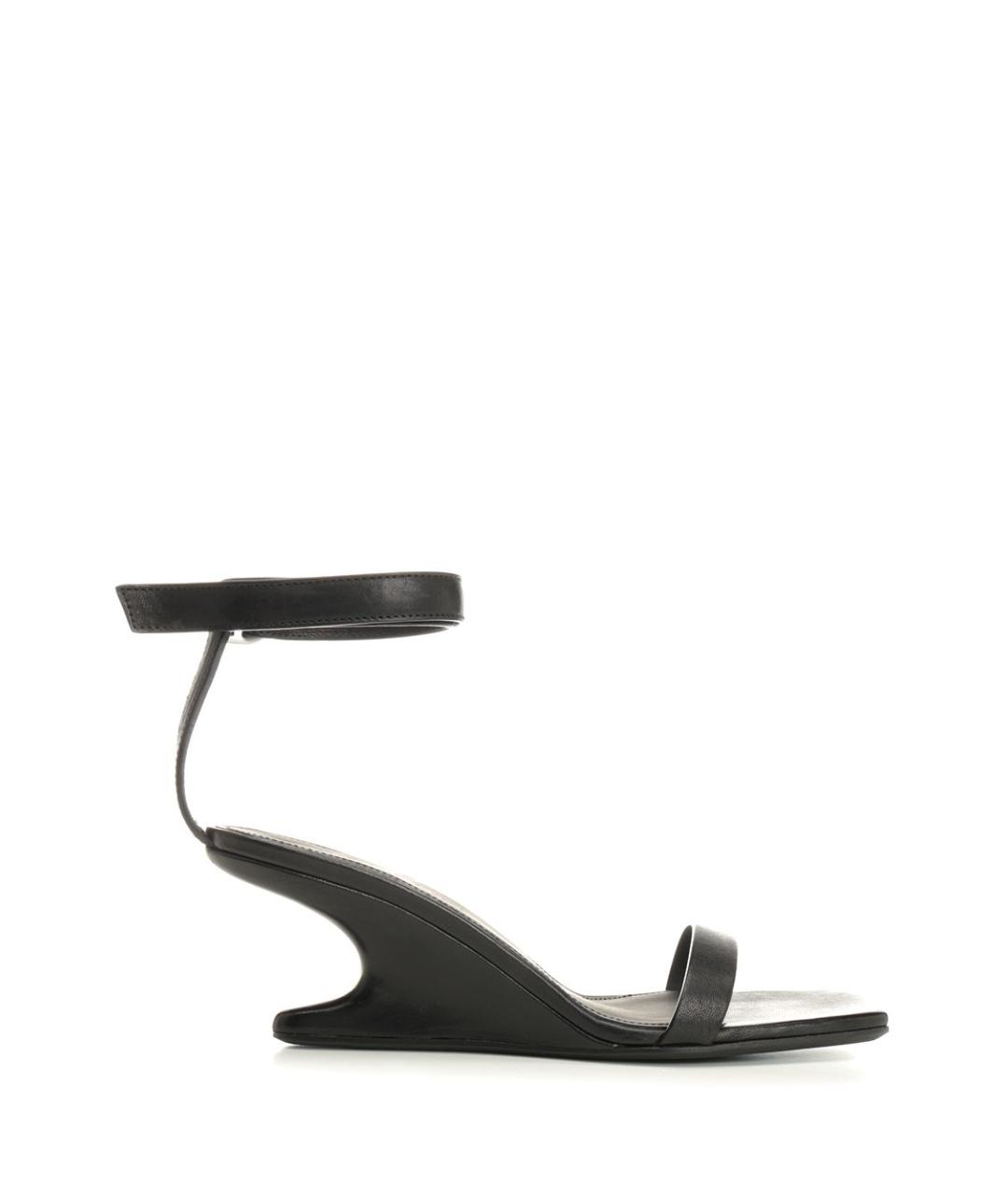 RICK OWENS Черные кожаные босоножки, фото 1