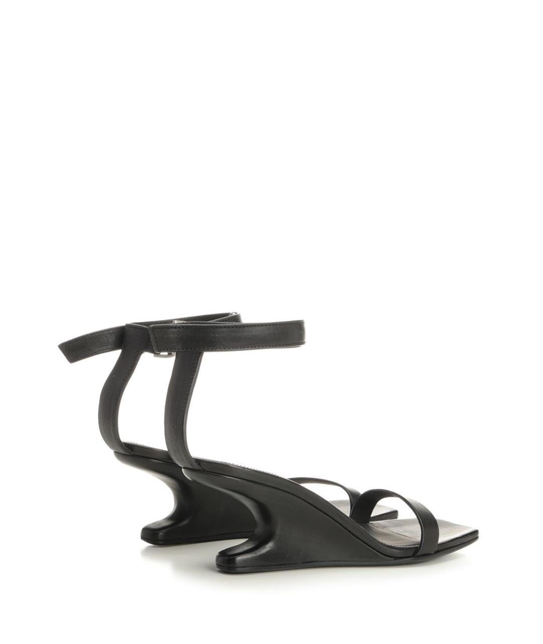RICK OWENS Черные кожаные босоножки, фото 2