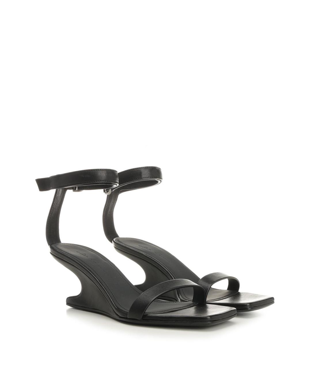 RICK OWENS Черные кожаные босоножки, фото 3