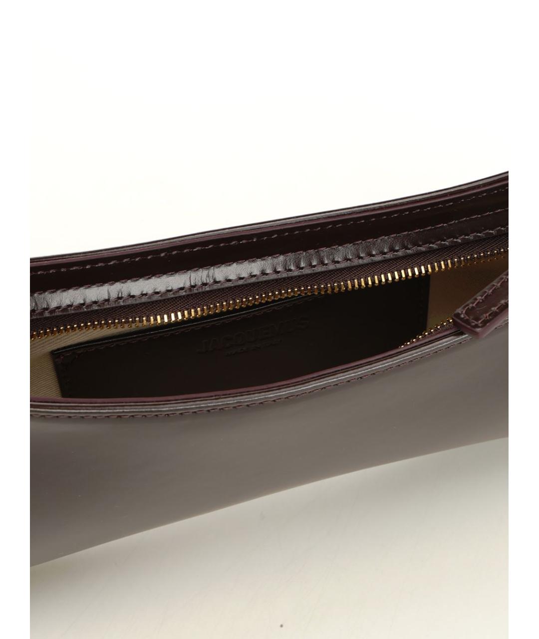 JACQUEMUS Бордовая кожаная сумка через плечо, фото 4