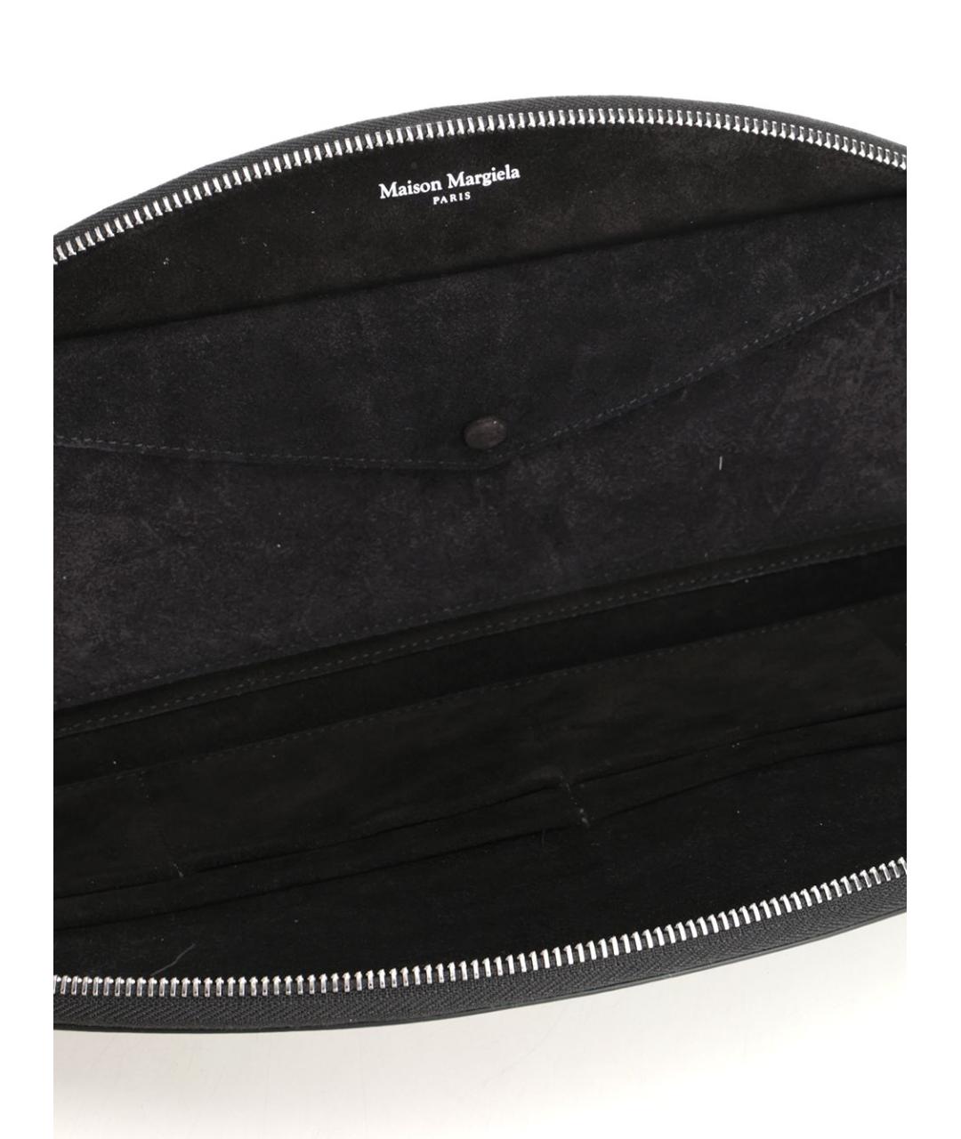 MAISON MARGIELA Черная кожаная барсетка, фото 4
