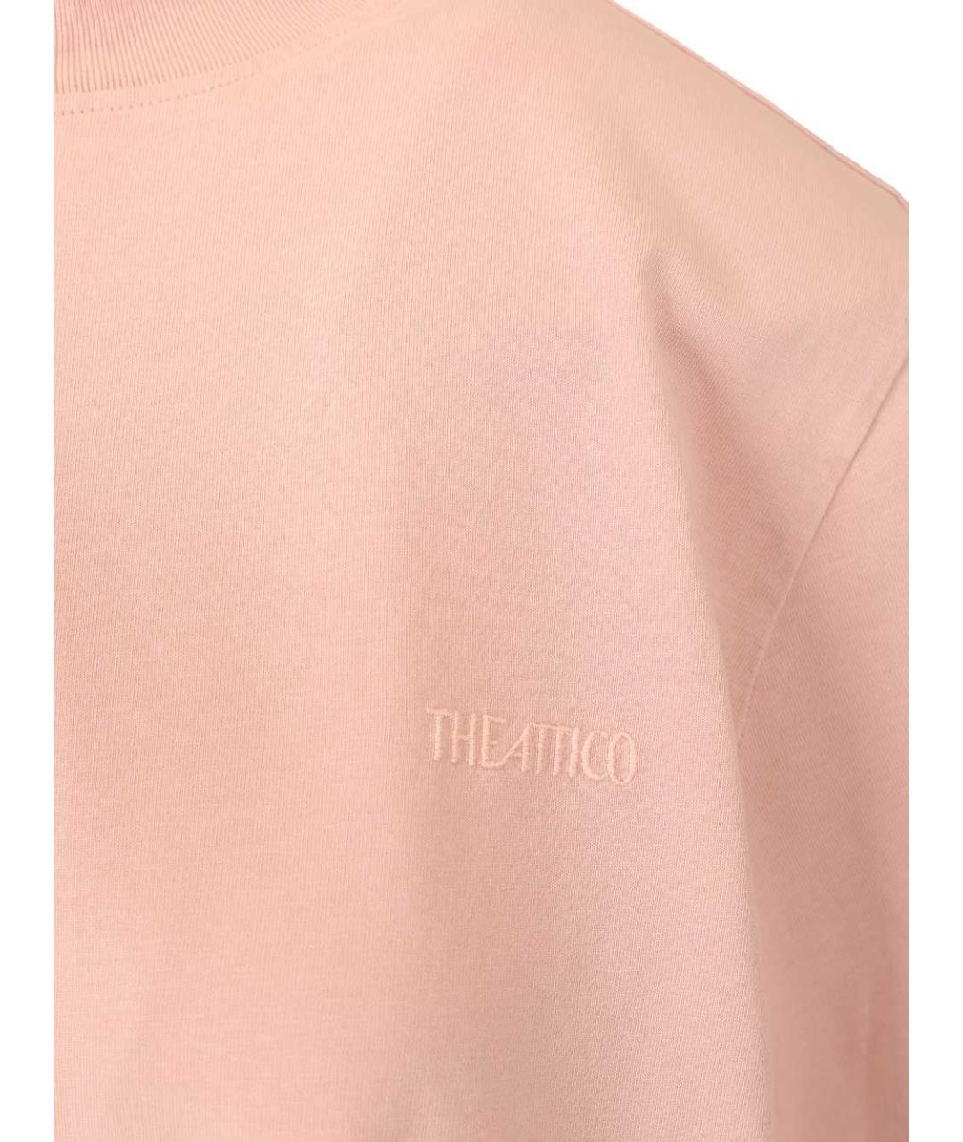 THE ATTICO Розовая хлопковая футболка, фото 4