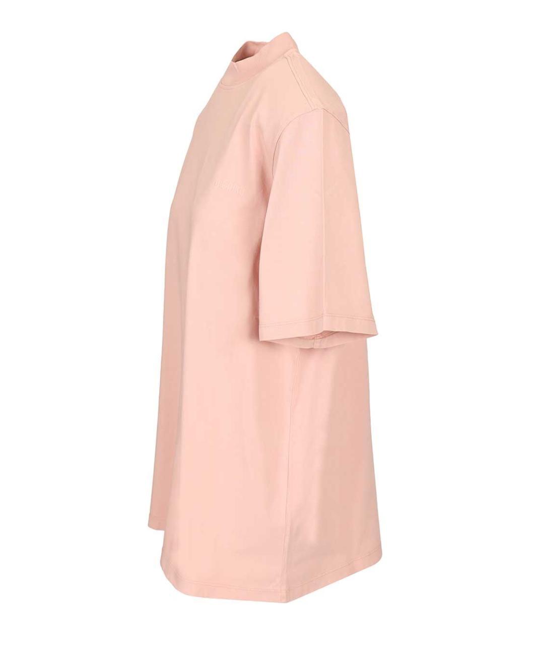 THE ATTICO Розовая хлопковая футболка, фото 3