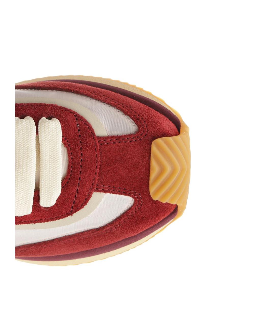 DOLCE&GABBANA Бордовые кожаные кроссовки, фото 4