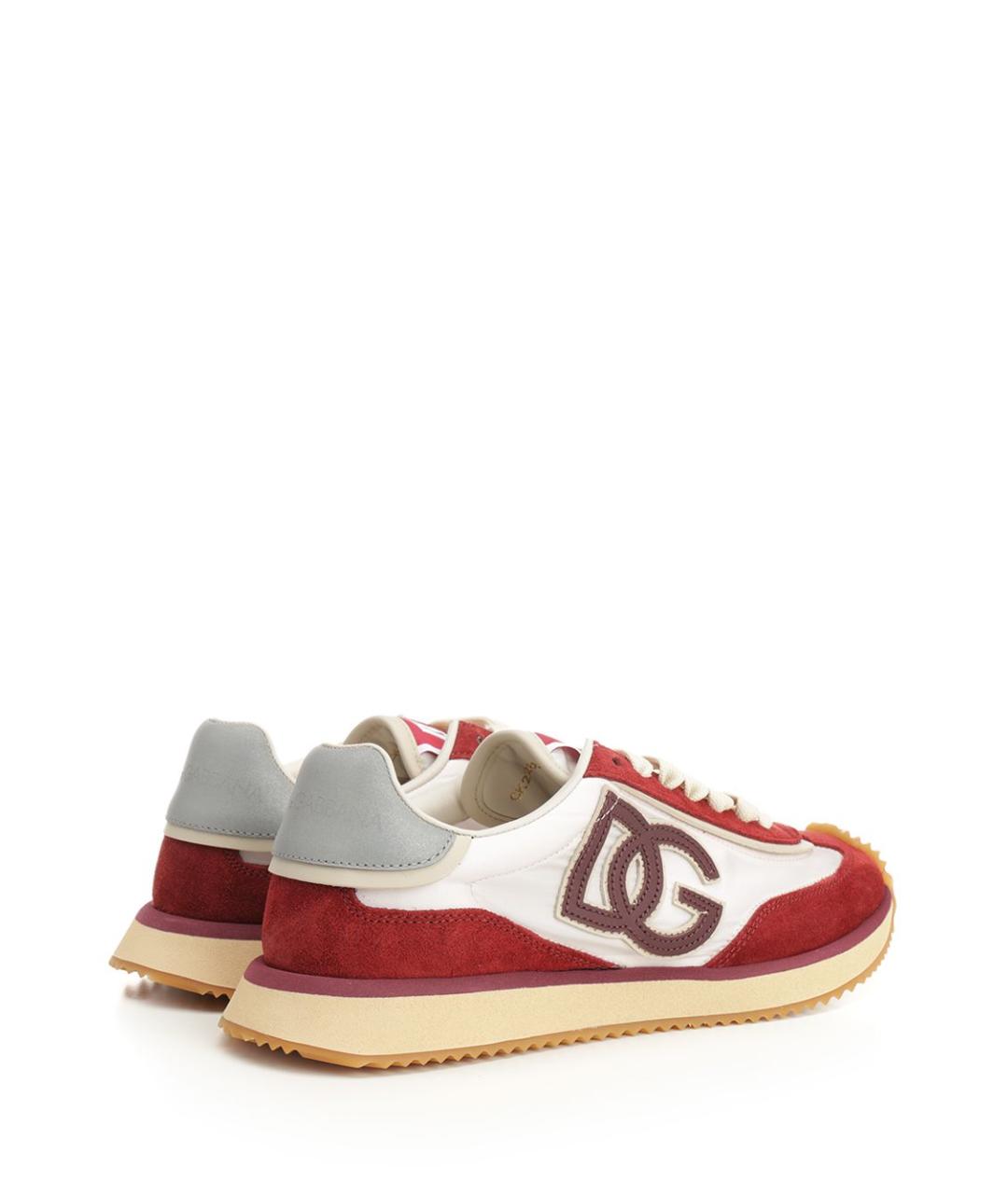 DOLCE&GABBANA Бордовые кожаные кроссовки, фото 3