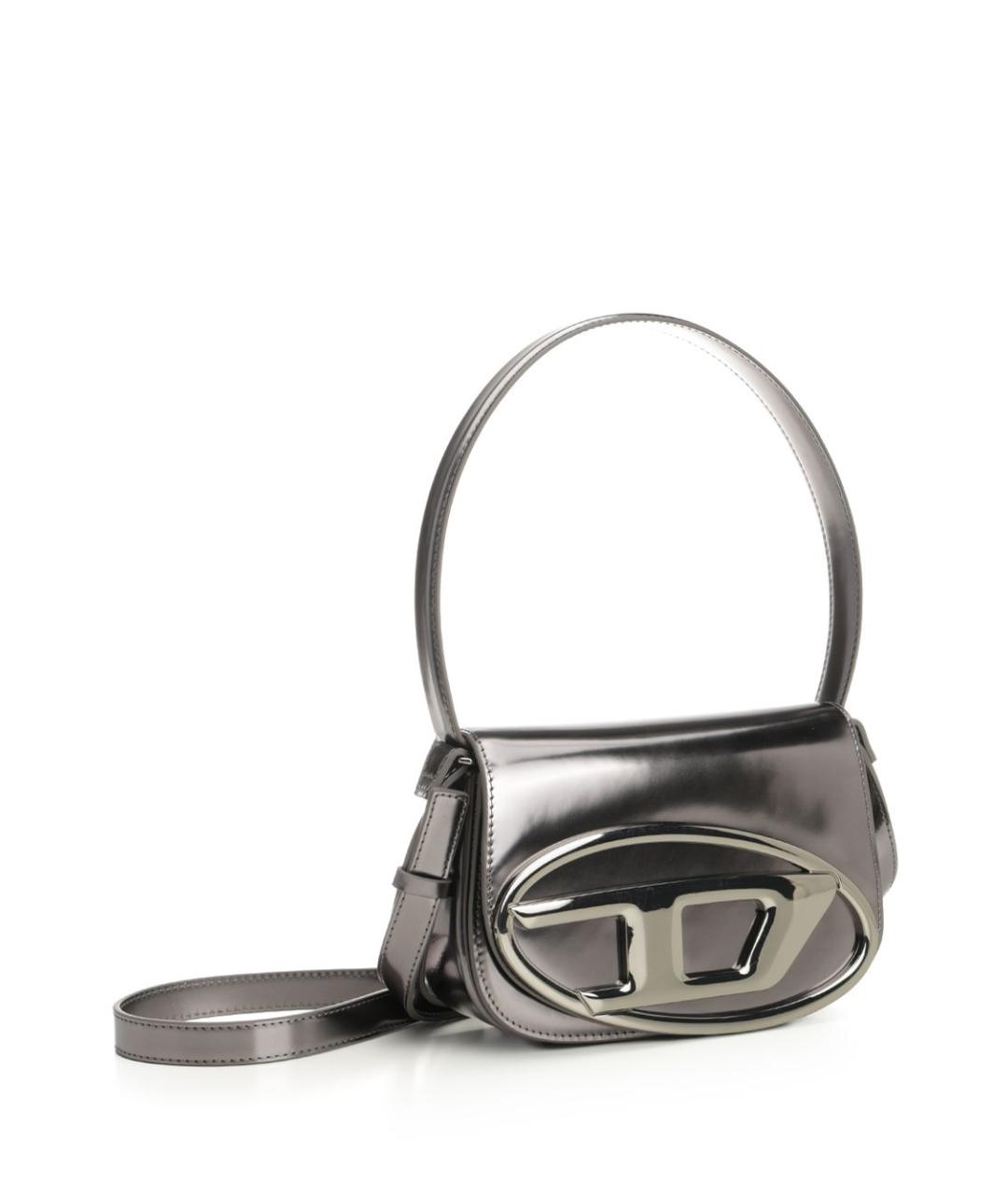 DIESEL Серебряная кожаная сумка через плечо, фото 2