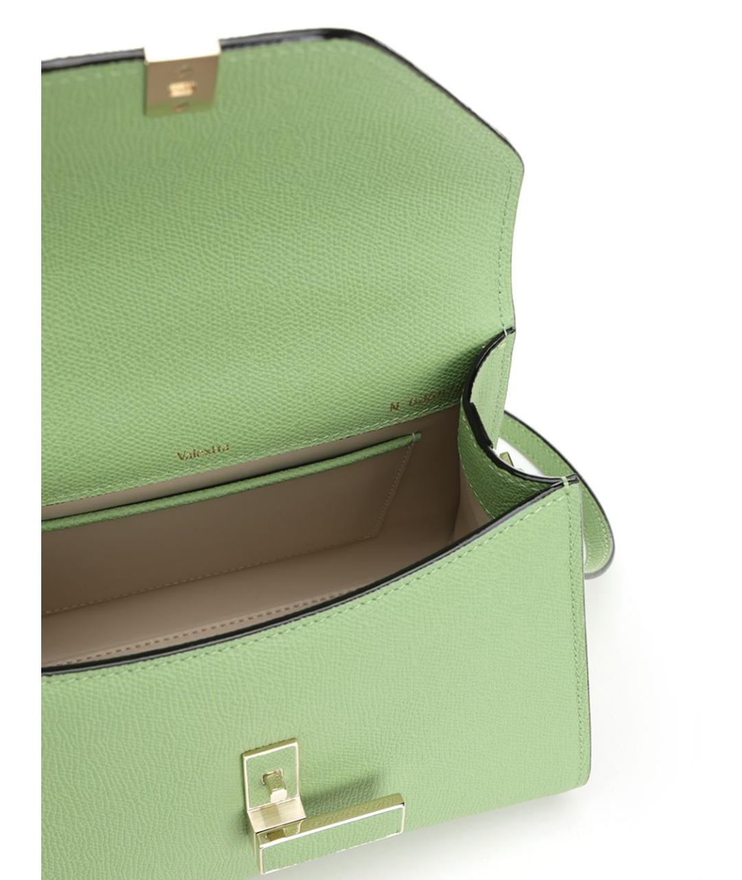 VALEXTRA Зеленая кожаная сумка тоут, фото 4