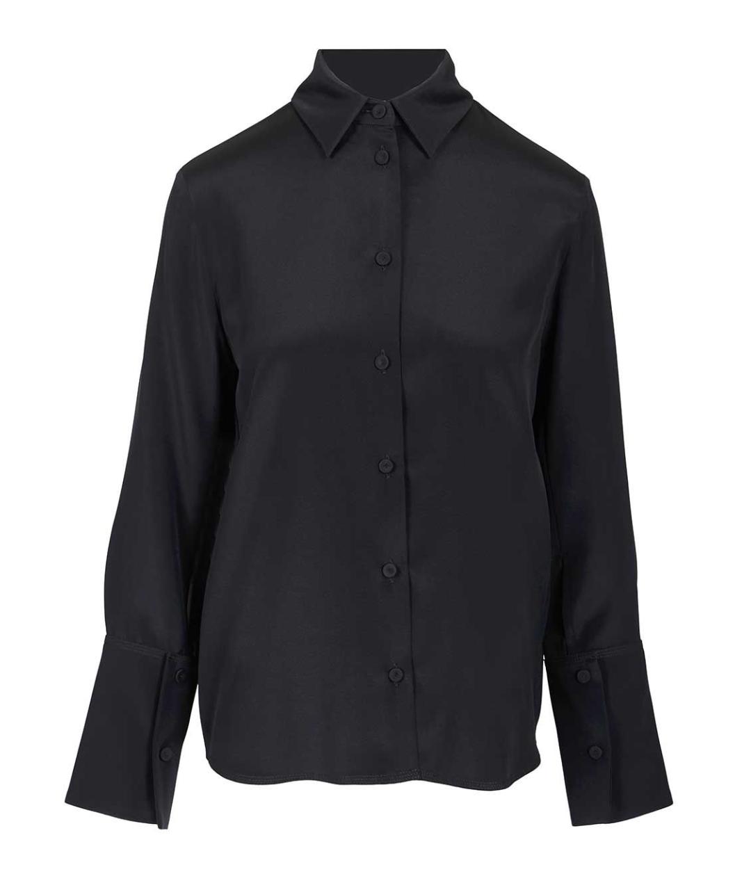 MAX MARA Темно-синяя шелковая рубашка, фото 1