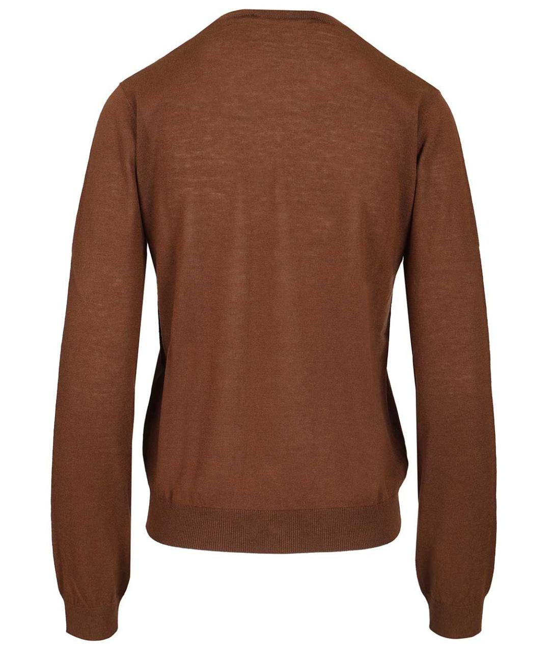 MAX MARA STUDIO Коричневый шерстяной кардиган, фото 2