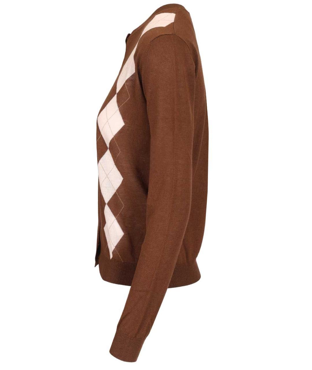 MAX MARA STUDIO Коричневый шерстяной кардиган, фото 3