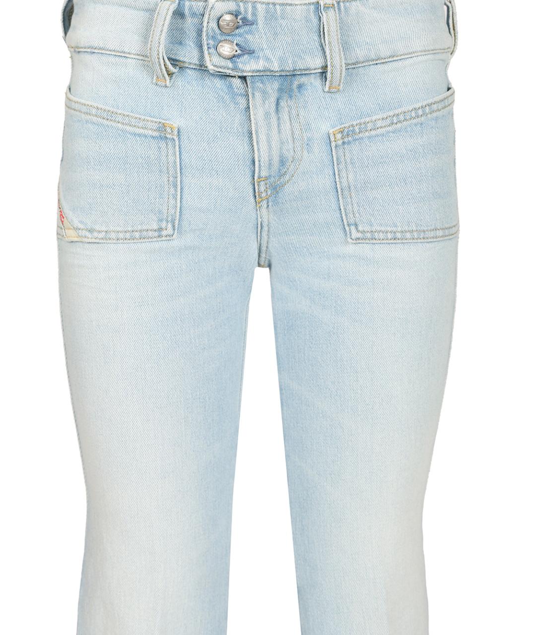 DIESEL Голубые хлопко-эластановые джинсы клеш, фото 3