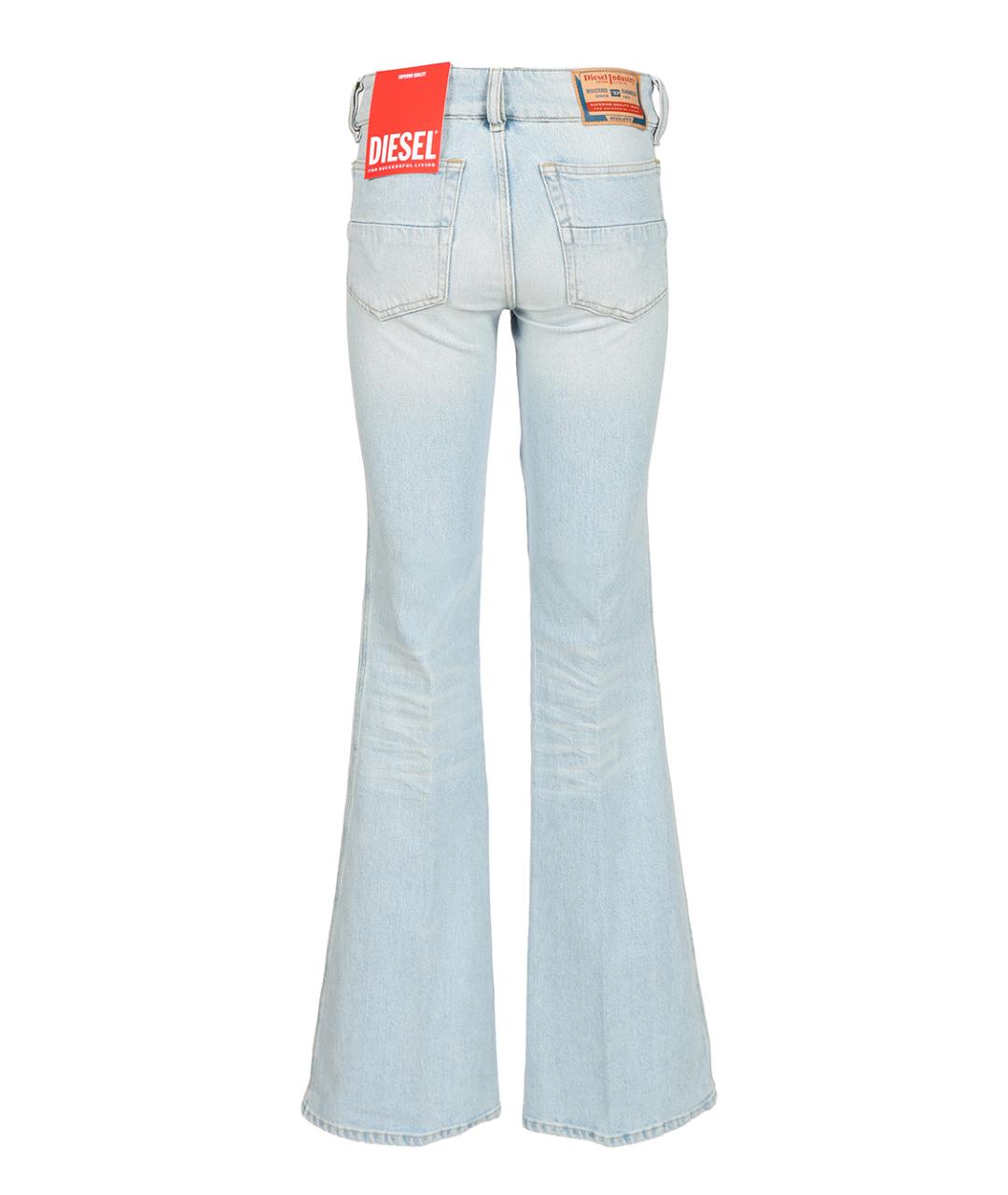 DIESEL Голубые хлопко-эластановые джинсы клеш, фото 2