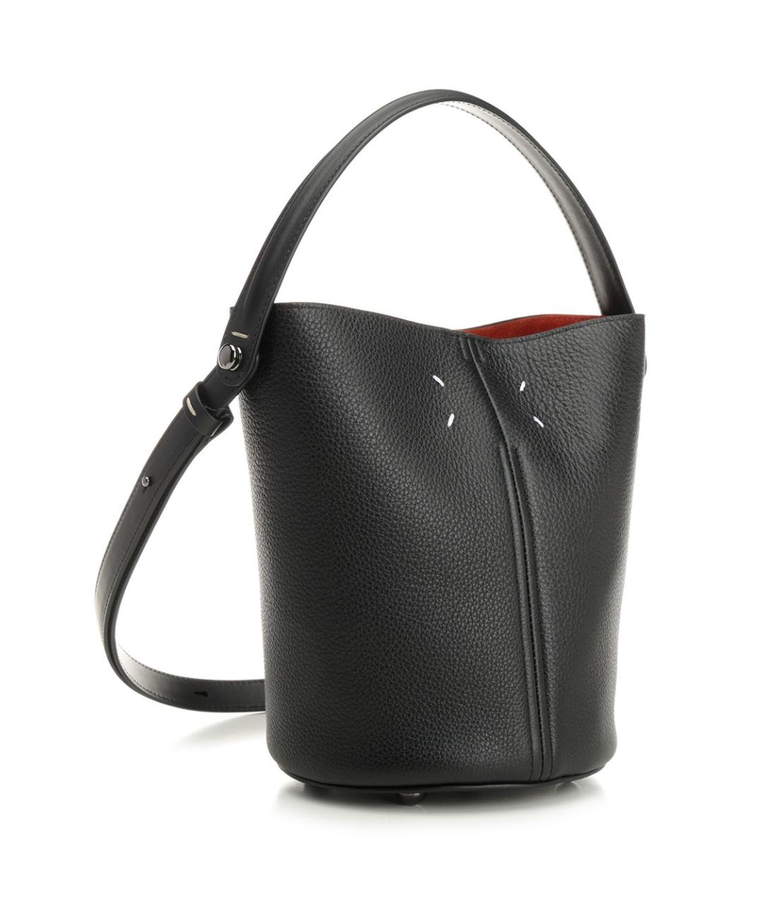 MAISON MARGIELA Черная кожаная сумка тоут, фото 2