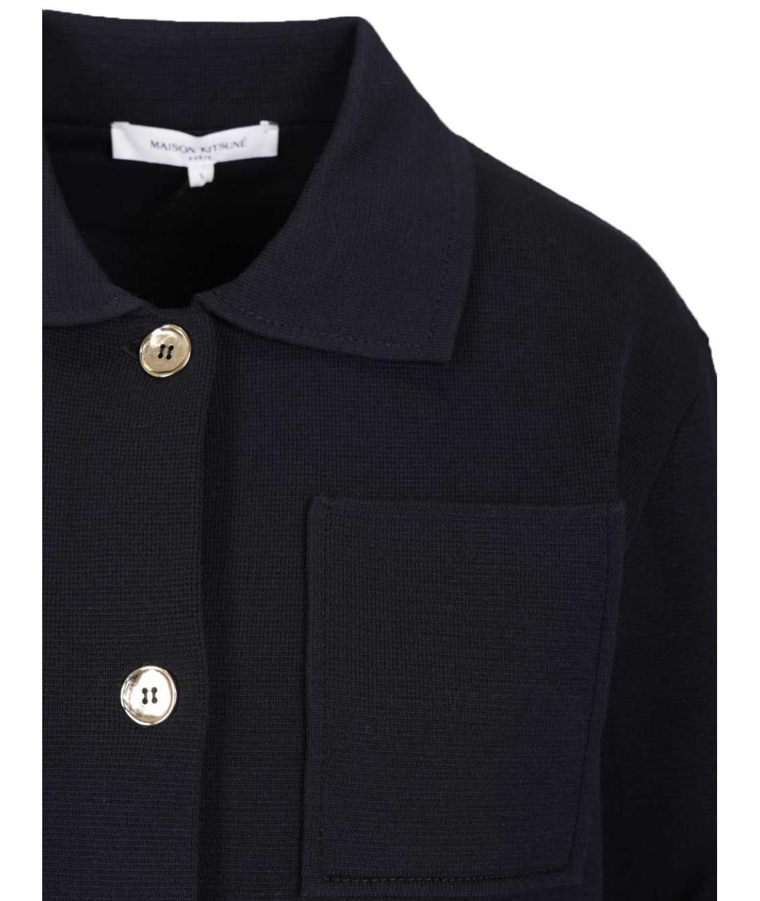 MAISON KITSUNE Темно-синяя хлопковая куртка, фото 4