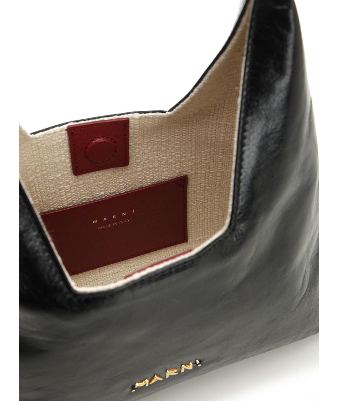 MARNI Черная кожаная сумка через плечо, фото 4