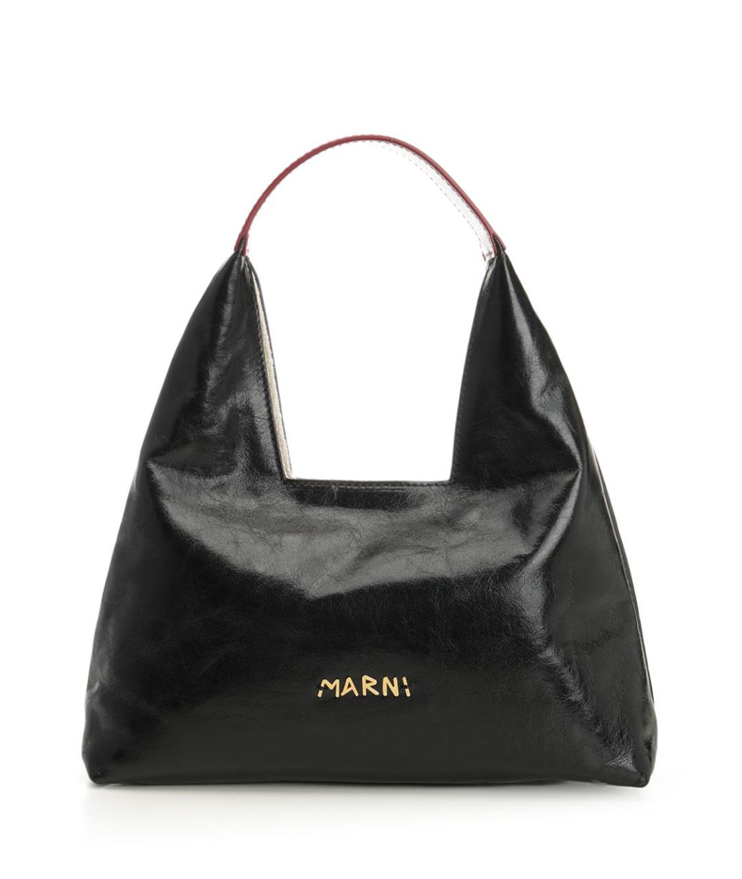 MARNI Черная кожаная сумка через плечо, фото 1