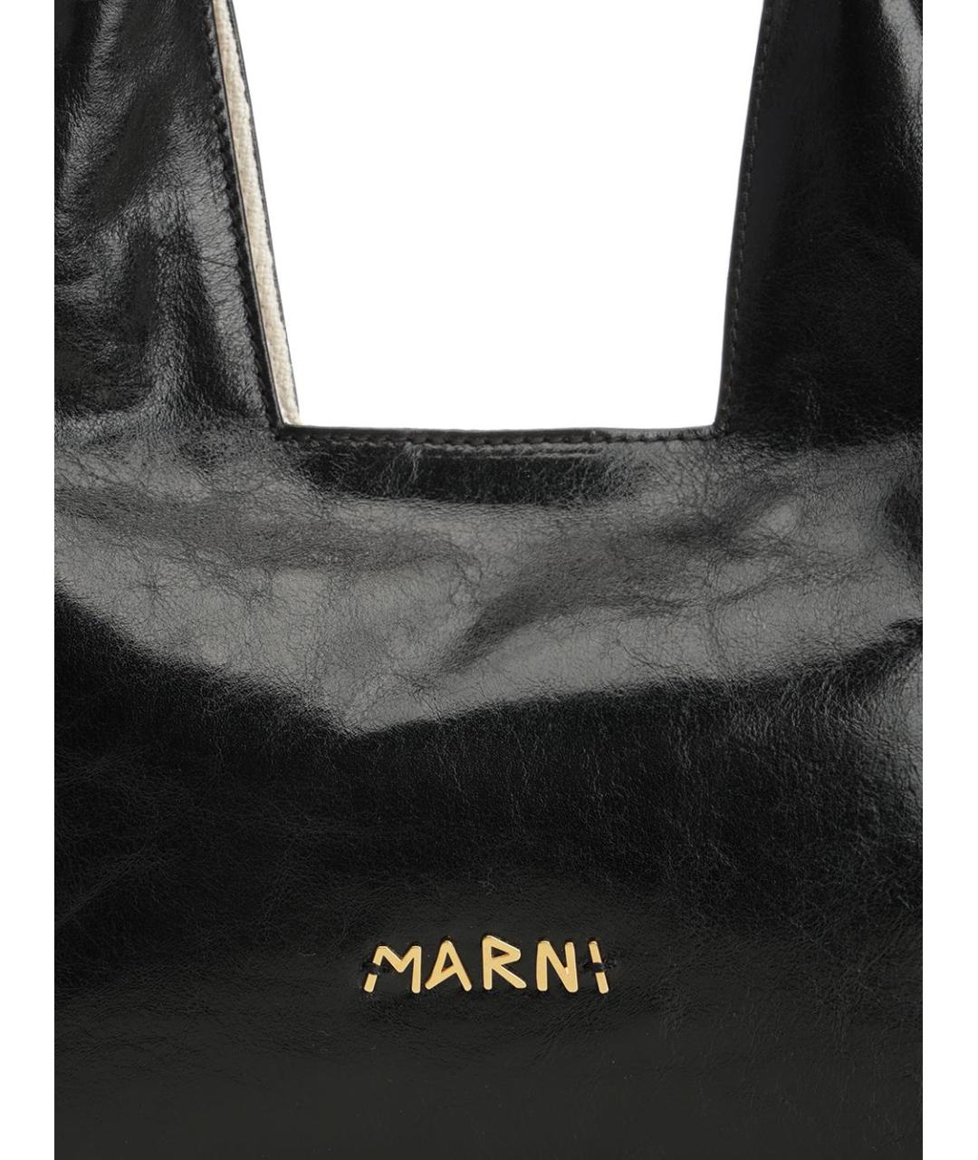 MARNI Черная кожаная сумка через плечо, фото 5