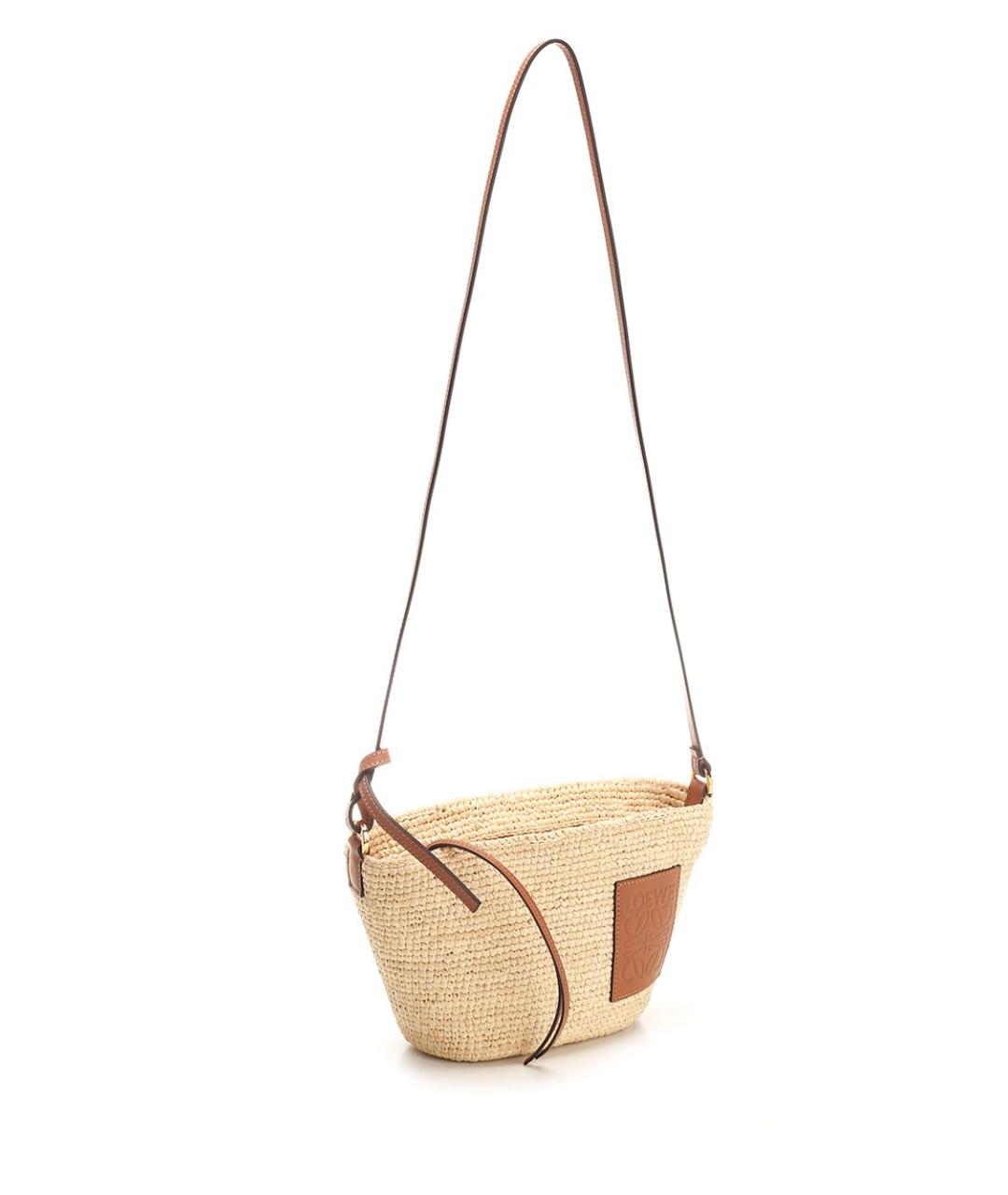 LOEWE Бежевая пелетеная сумка через плечо, фото 2