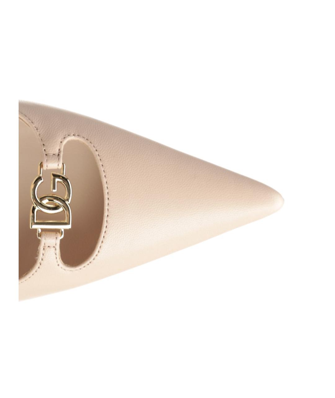 DOLCE&GABBANA Бежевые кожаные туфли, фото 4